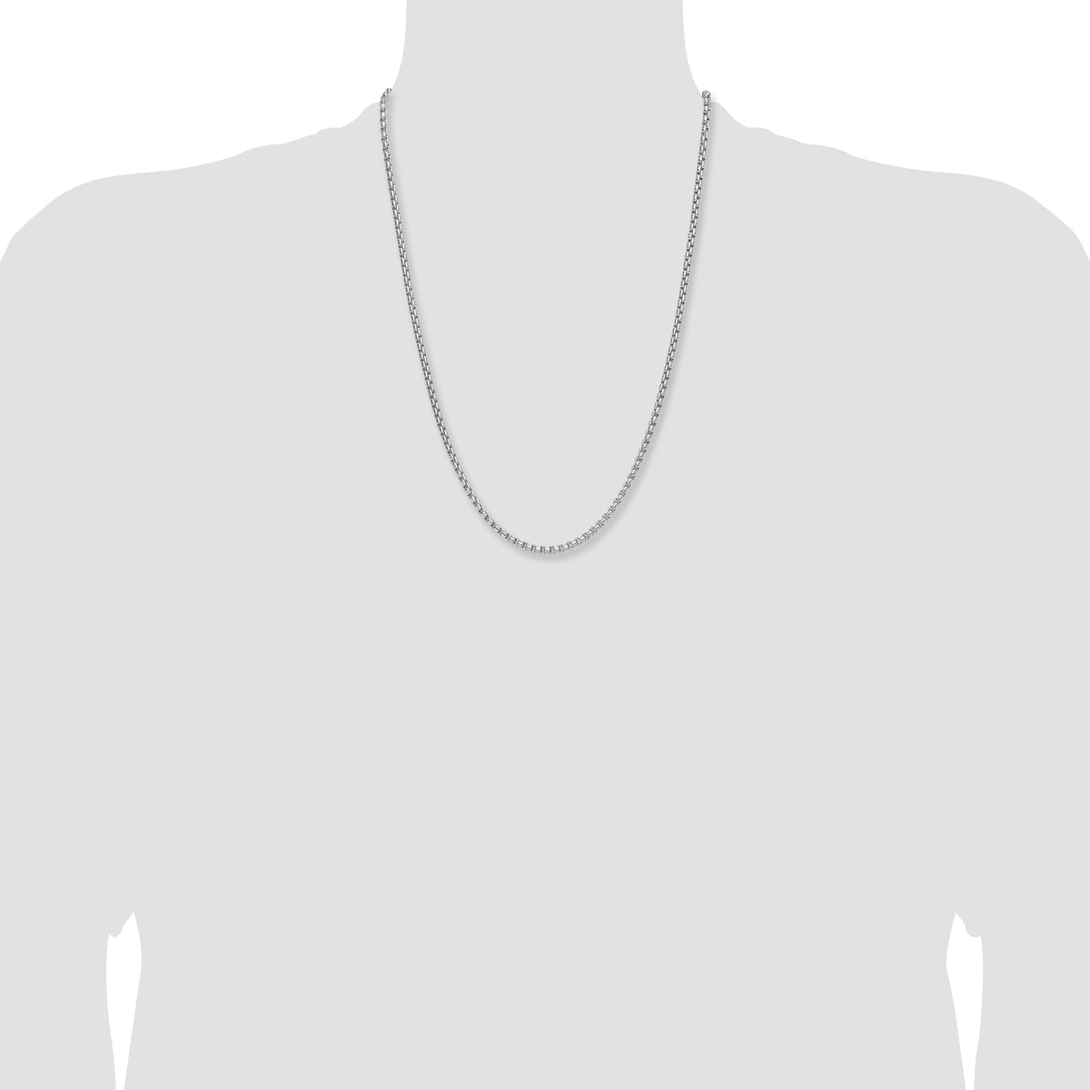 14k WG 2.2mm Solid Beveled D/C Paperclip Chain