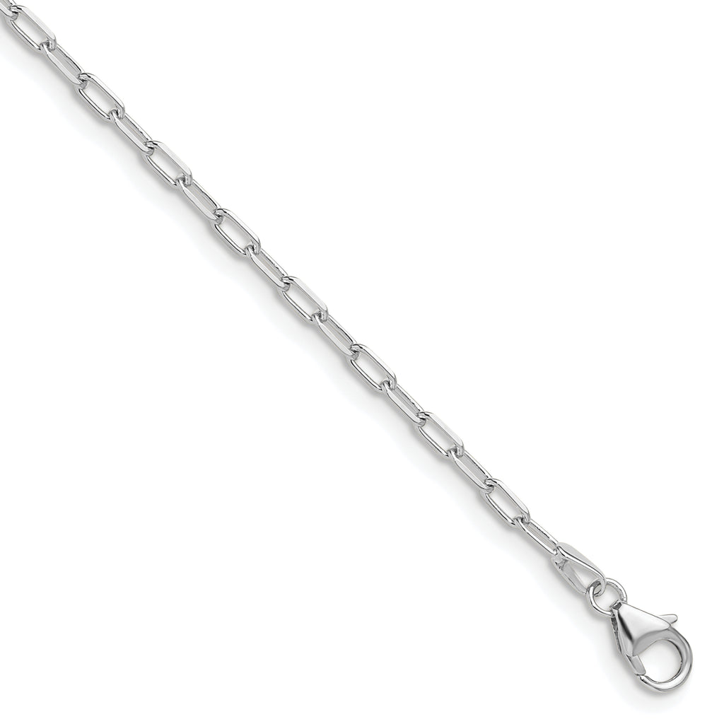 14k WG 2.2mm Solid Beveled D/C Paperclip Chain