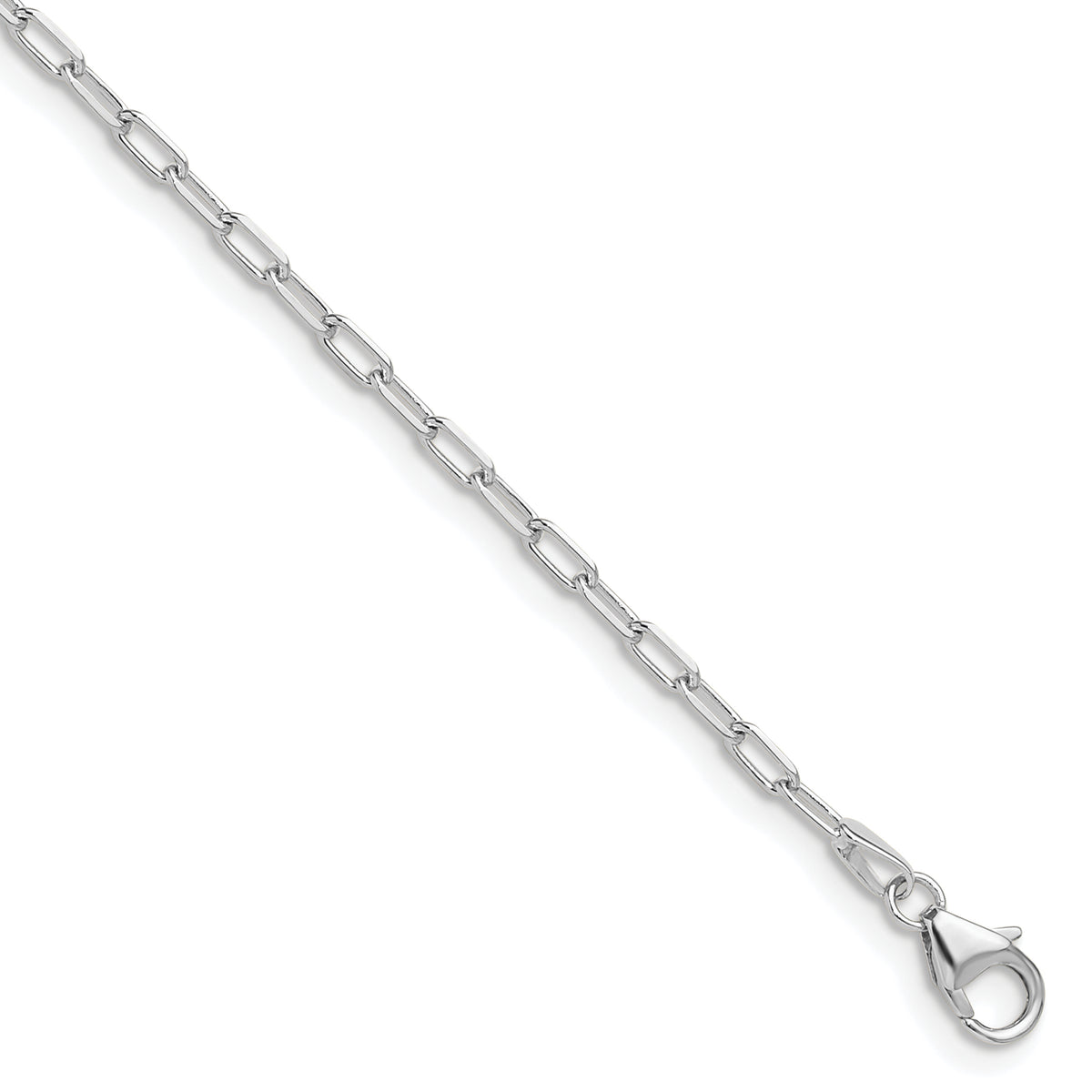 14k WG 2.2mm Solid Beveled D/C Paperclip Chain