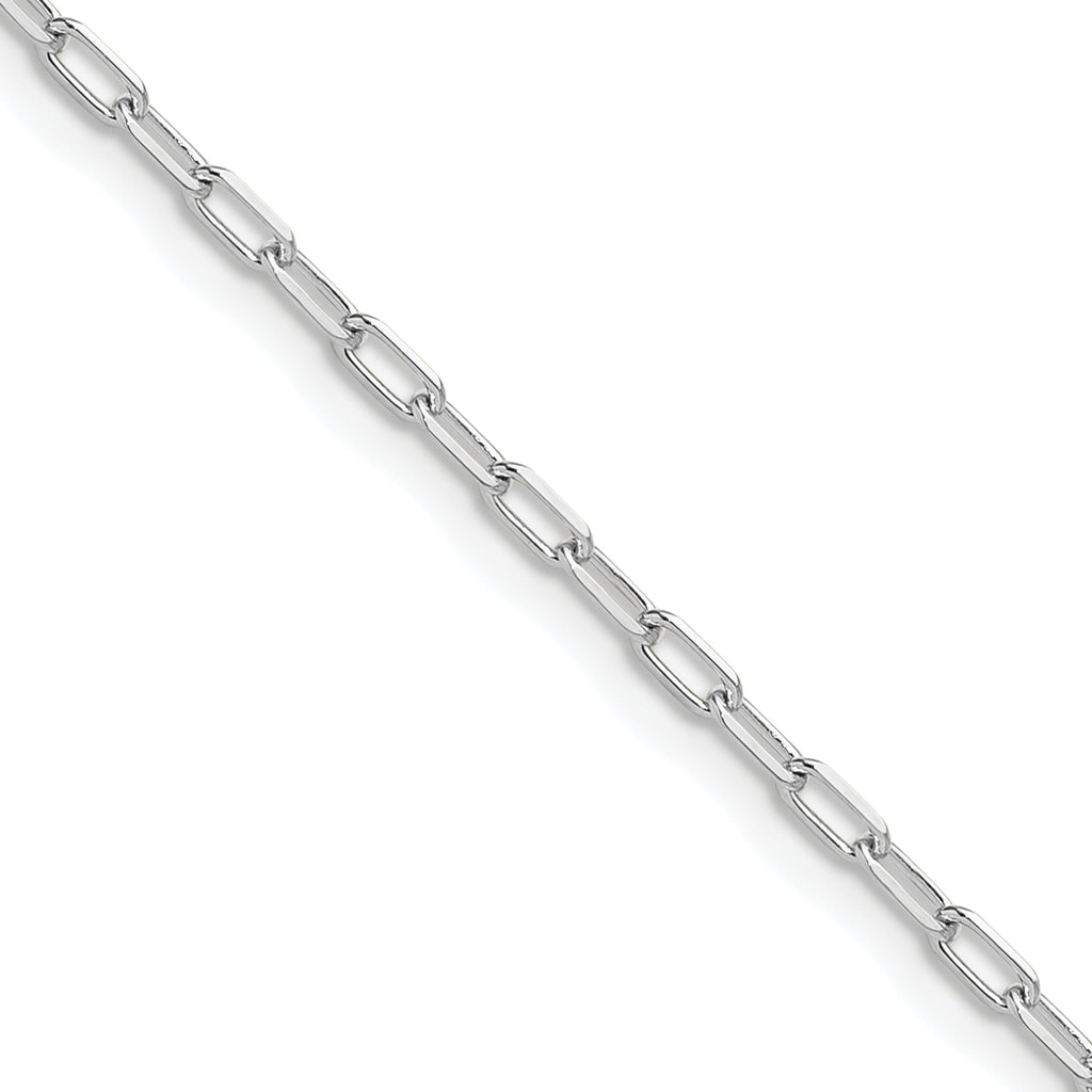 2.2mm 14K White Gold Beveled D/C Paperclip Chain - Sophia Jewelers