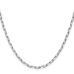 3.0mm 14K White Gold Beveled D/C Paperclip Chain - Sophia Jewelers