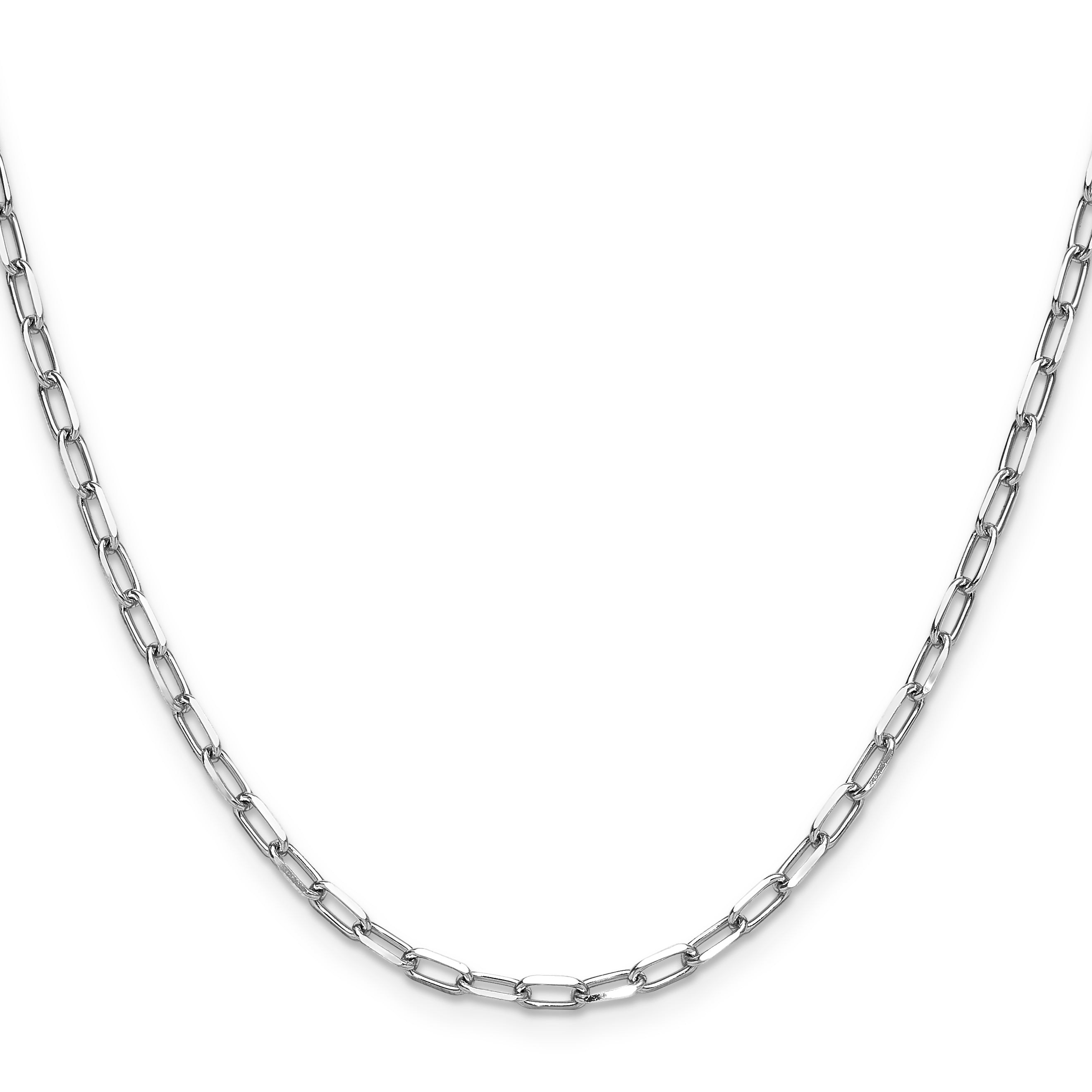 3.0mm 14K White Gold Beveled D/C Paperclip Chain - Sophia Jewelers