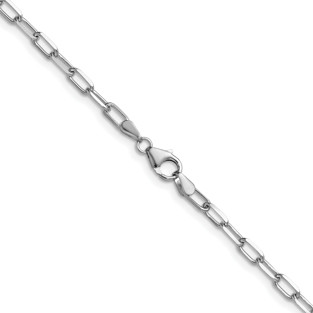 3.0mm 14K White Gold Beveled D/C Paperclip Chain - Sophia Jewelers