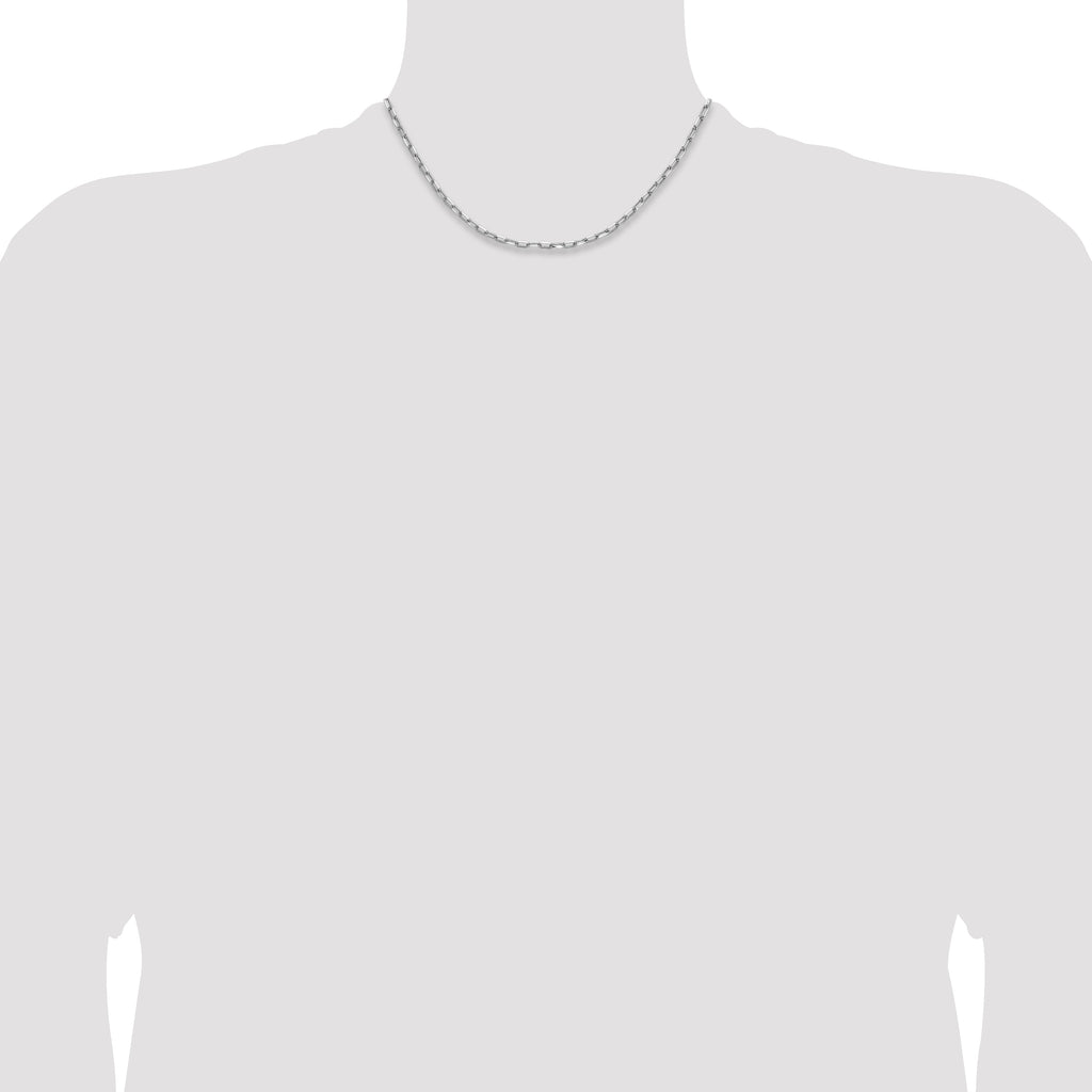 3.0mm 14K White Gold Beveled D/C Paperclip Chain - Sophia Jewelers