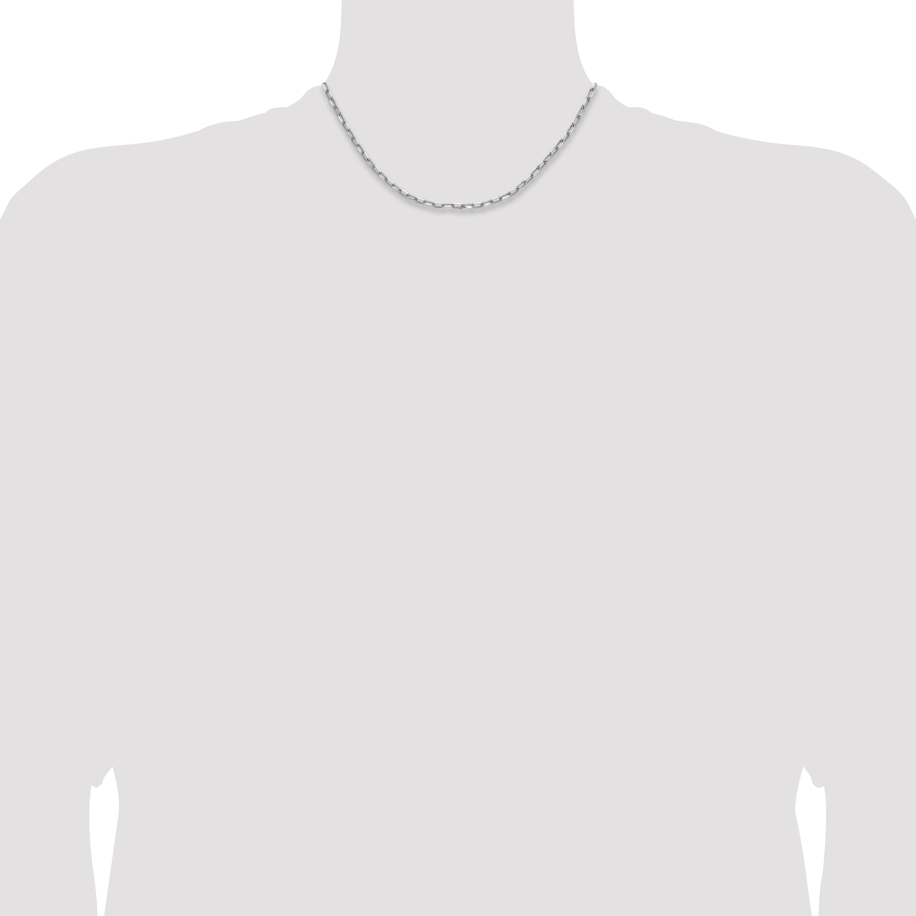 3.0mm 14K White Gold Beveled D/C Paperclip Chain - Sophia Jewelers