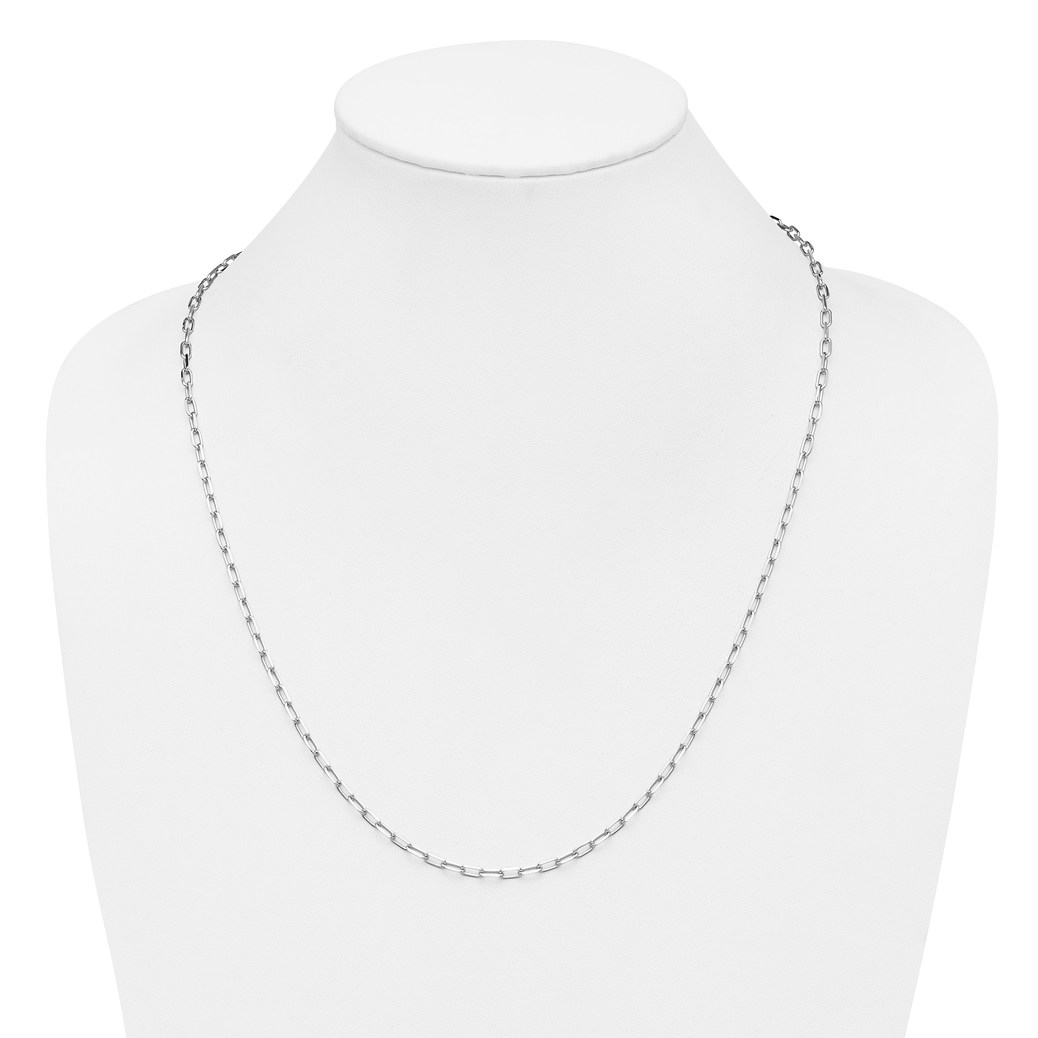 14k WG 3.0mm Solid Beveled D/C Paperclip Chain