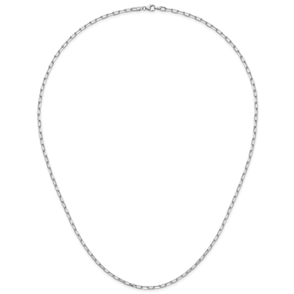 14k WG 3.0mm Solid Beveled D/C Paperclip Chain