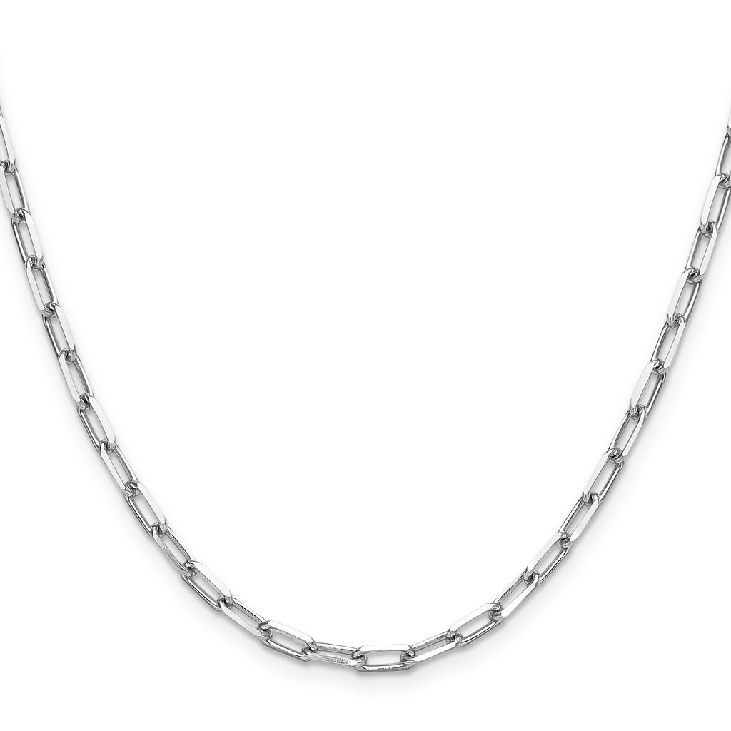 3.5mm 14K White Gold Beveled D/C Paperclip Chain - Sophia Jewelers