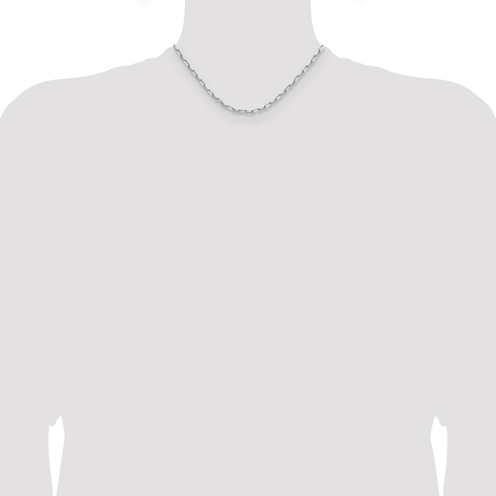 14k WG 3.5mm Solid Beveled D/C Paperclip Chain