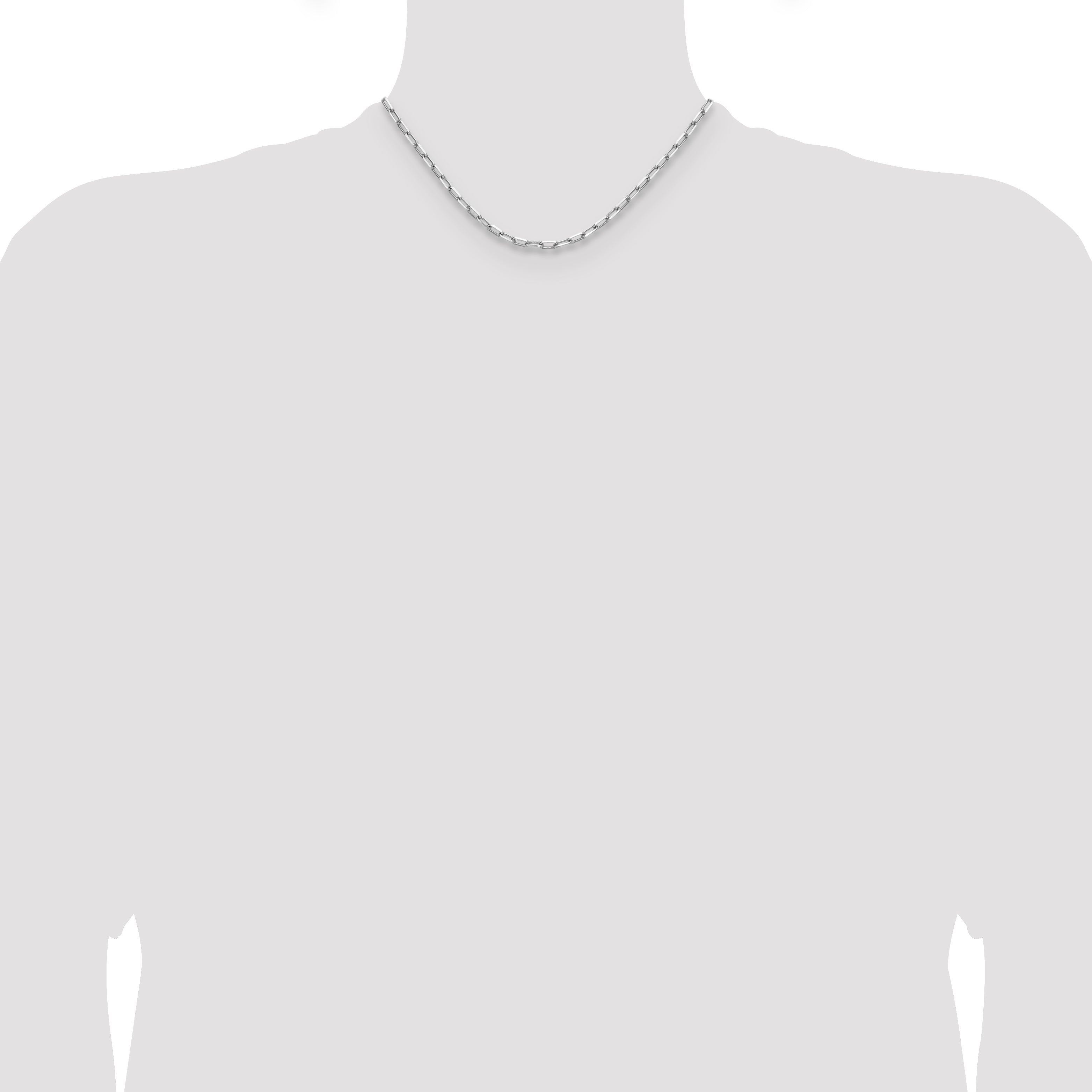 14k WG 3.5mm Solid Beveled D/C Paperclip Chain