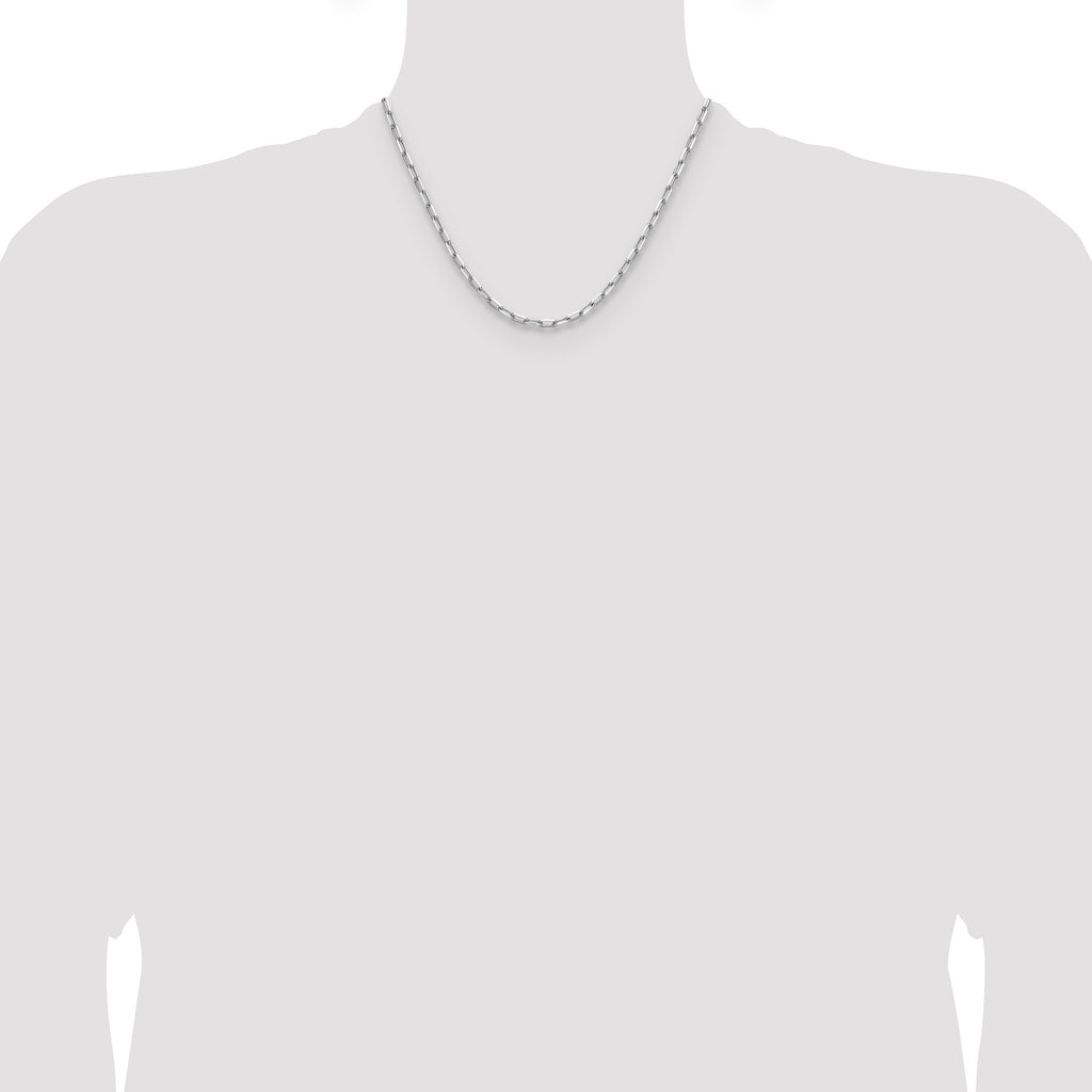 14k WG 3.5mm Solid Beveled D/C Paperclip Chain
