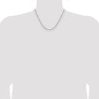 14k WG 3.5mm Solid Beveled D/C Paperclip Chain