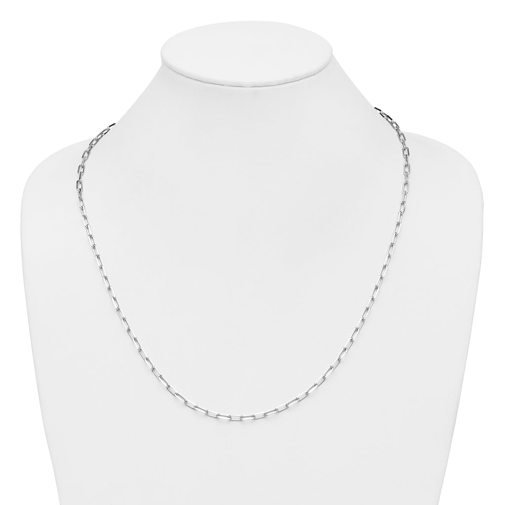 14k WG 3.5mm Solid Beveled D/C Paperclip Chain