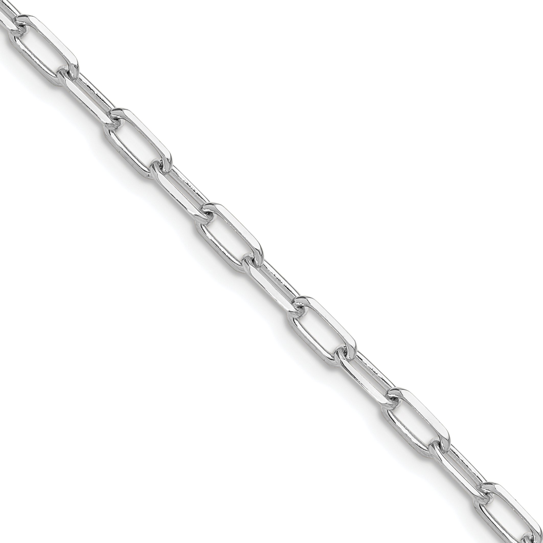3.5mm 14K White Gold Beveled D/C Paperclip Chain - Sophia Jewelers Main image