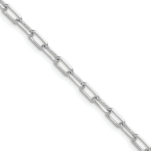3.5mm 14K White Gold Beveled D/C Paperclip Chain - Sophia Jewelers