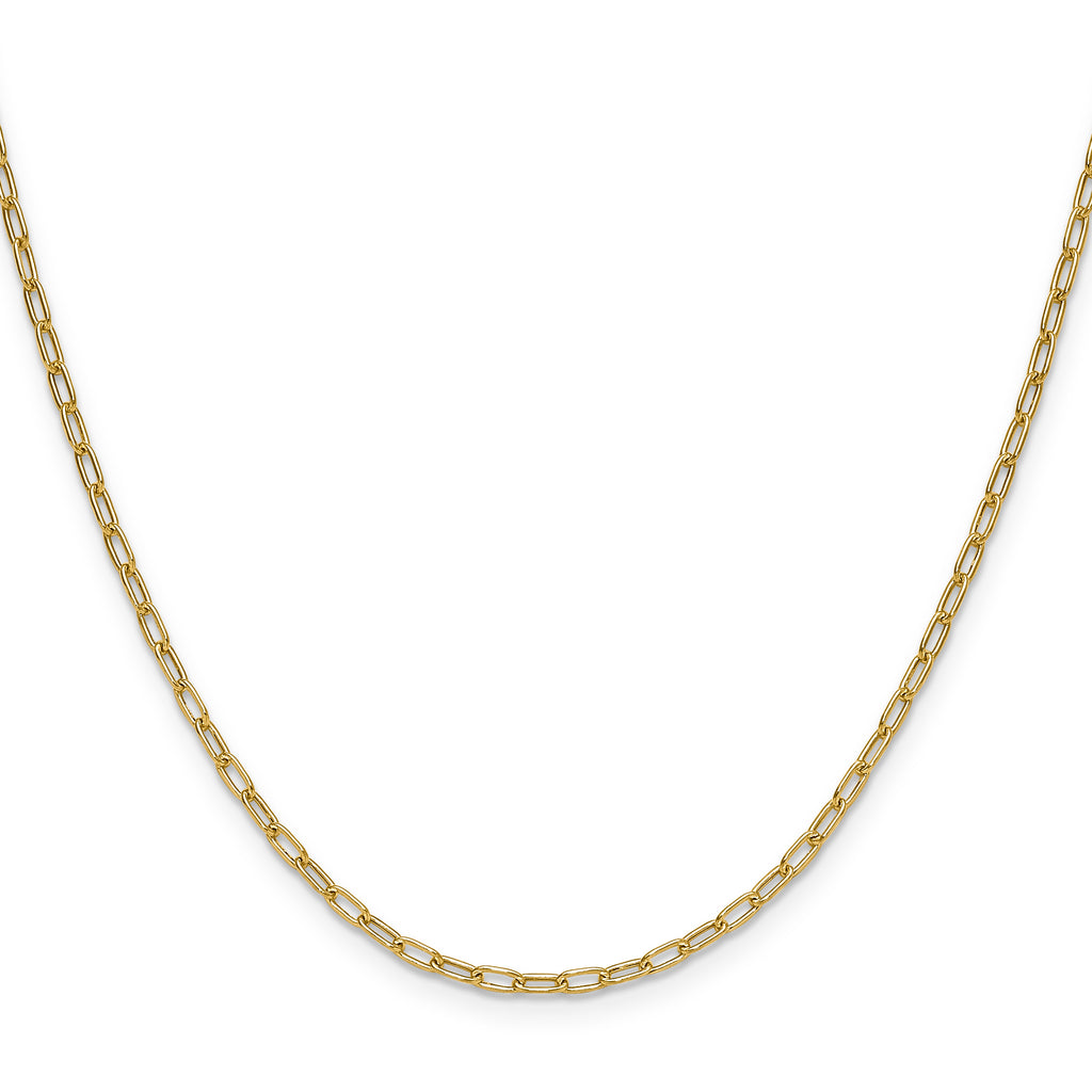 2.2mm 14K Yellow Gold Solid Beveled Paperclip Chain - Sophia Jewelers
