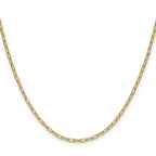 2.2mm 14K Yellow Gold Solid Beveled Paperclip Chain - Sophia Jewelers