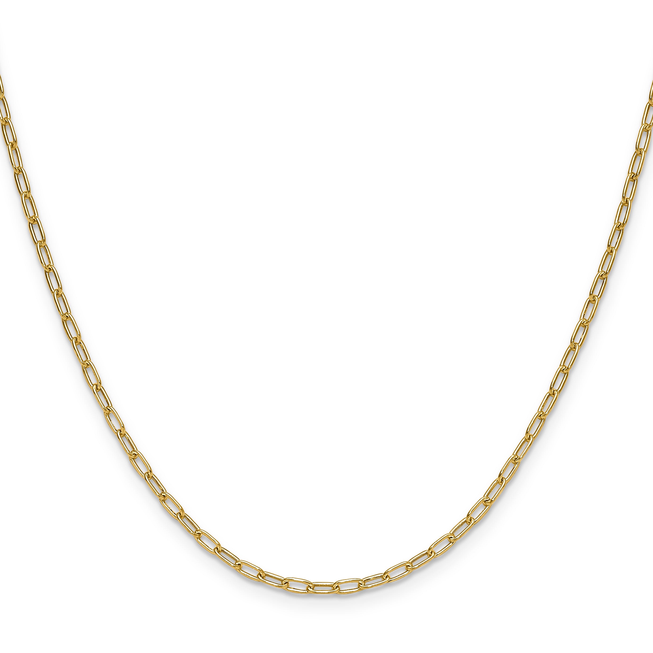 2.2mm 14K Yellow Gold Solid Beveled Paperclip Chain - Sophia Jewelers