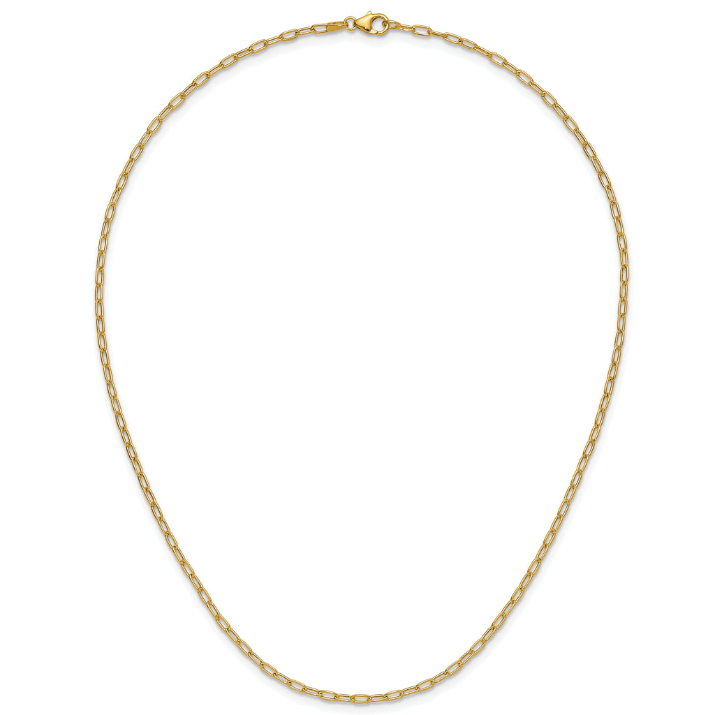 2.2mm 14K Yellow Gold Solid Beveled Paperclip Chain - Sophia Jewelers