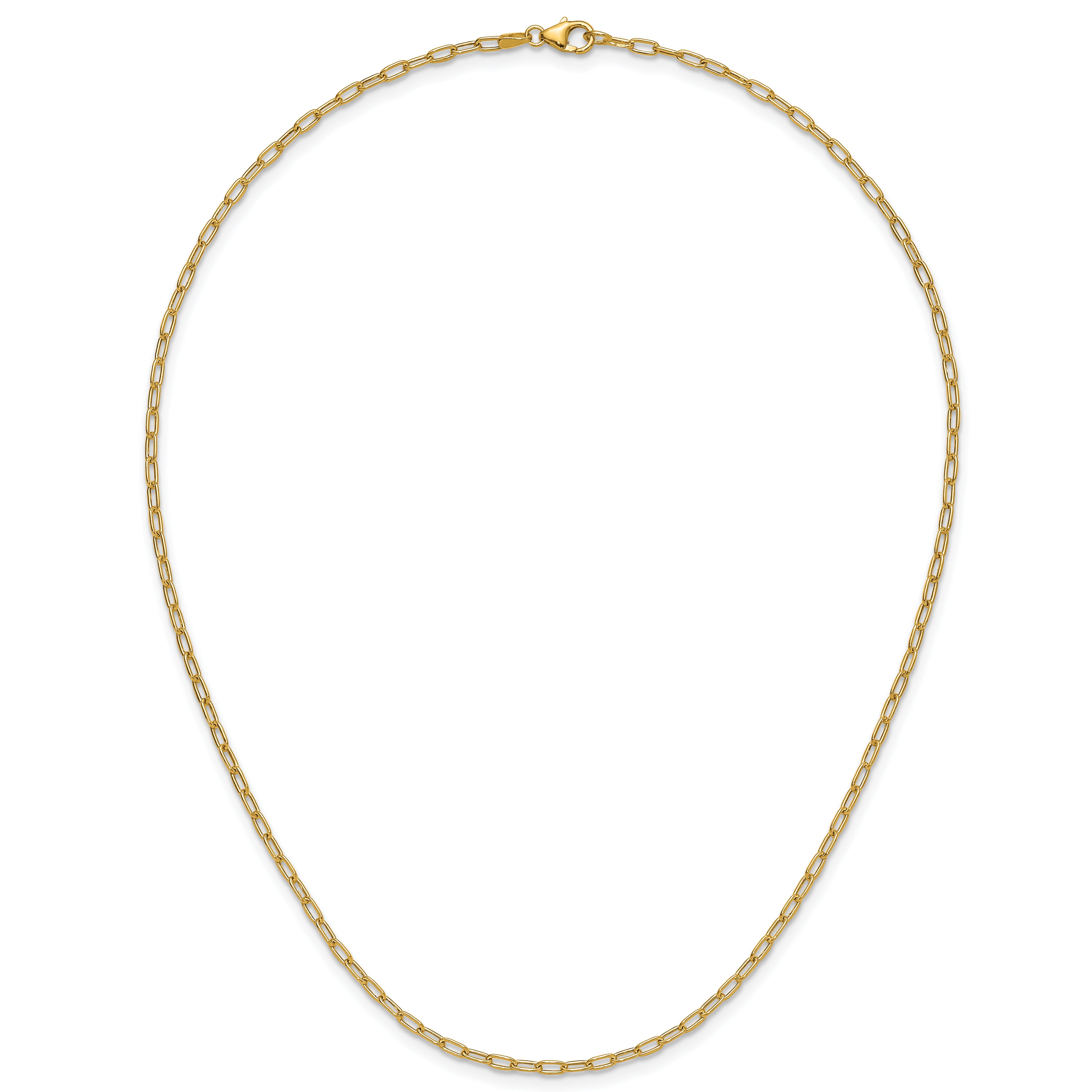 2.2mm 14K Yellow Gold Solid Beveled Paperclip Chain - Sophia Jewelers