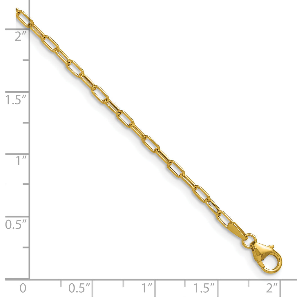 2.2mm 14K Yellow Gold Solid Beveled Paperclip Chain - Sophia Jewelers