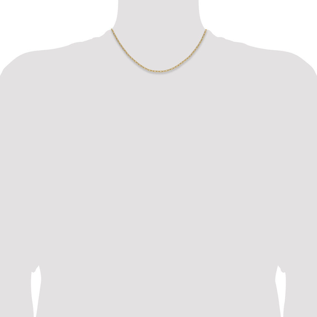 2.2mm 14K Yellow Gold Solid Beveled Paperclip Chain - Sophia Jewelers