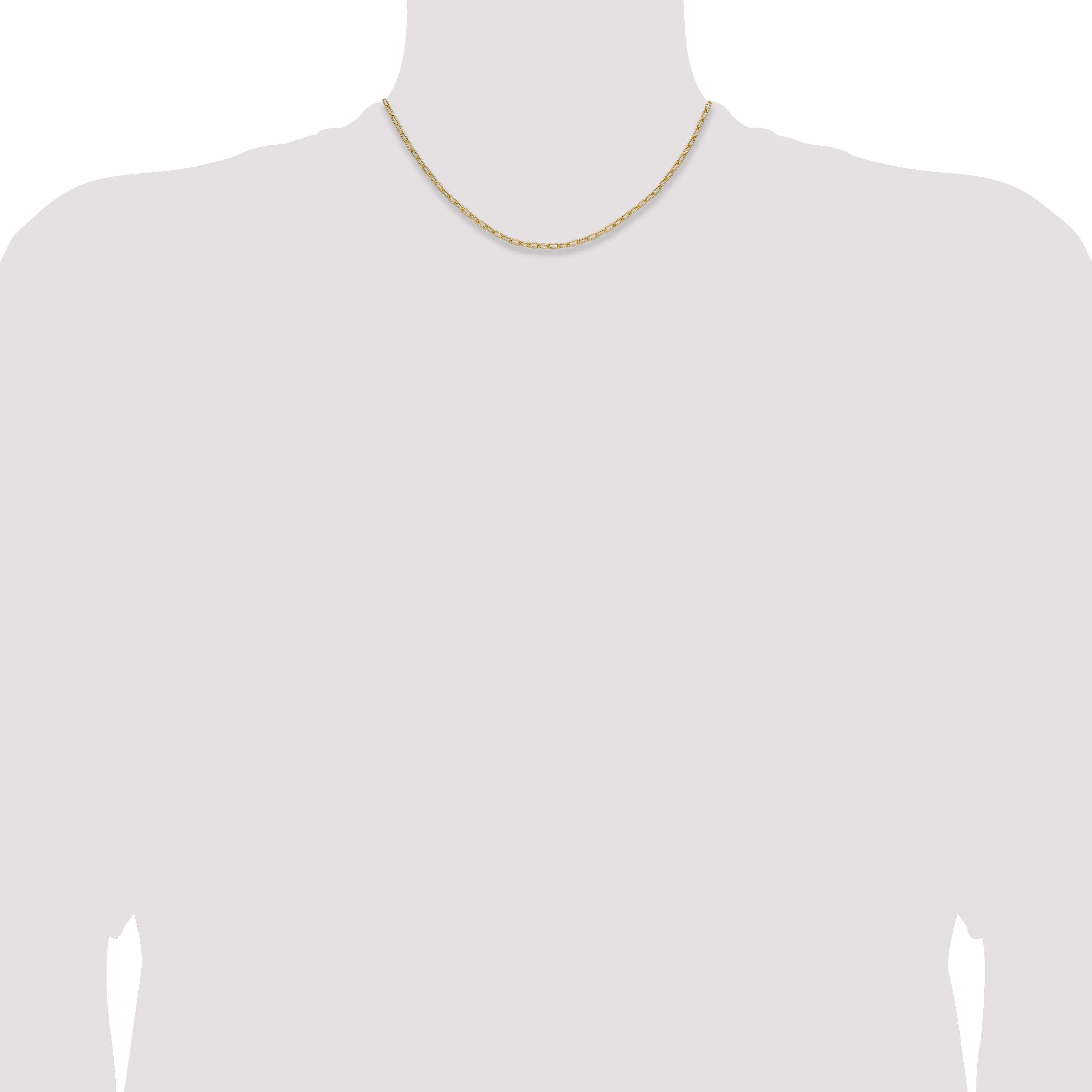 2.2mm 14K Yellow Gold Solid Beveled Paperclip Chain - Sophia Jewelers