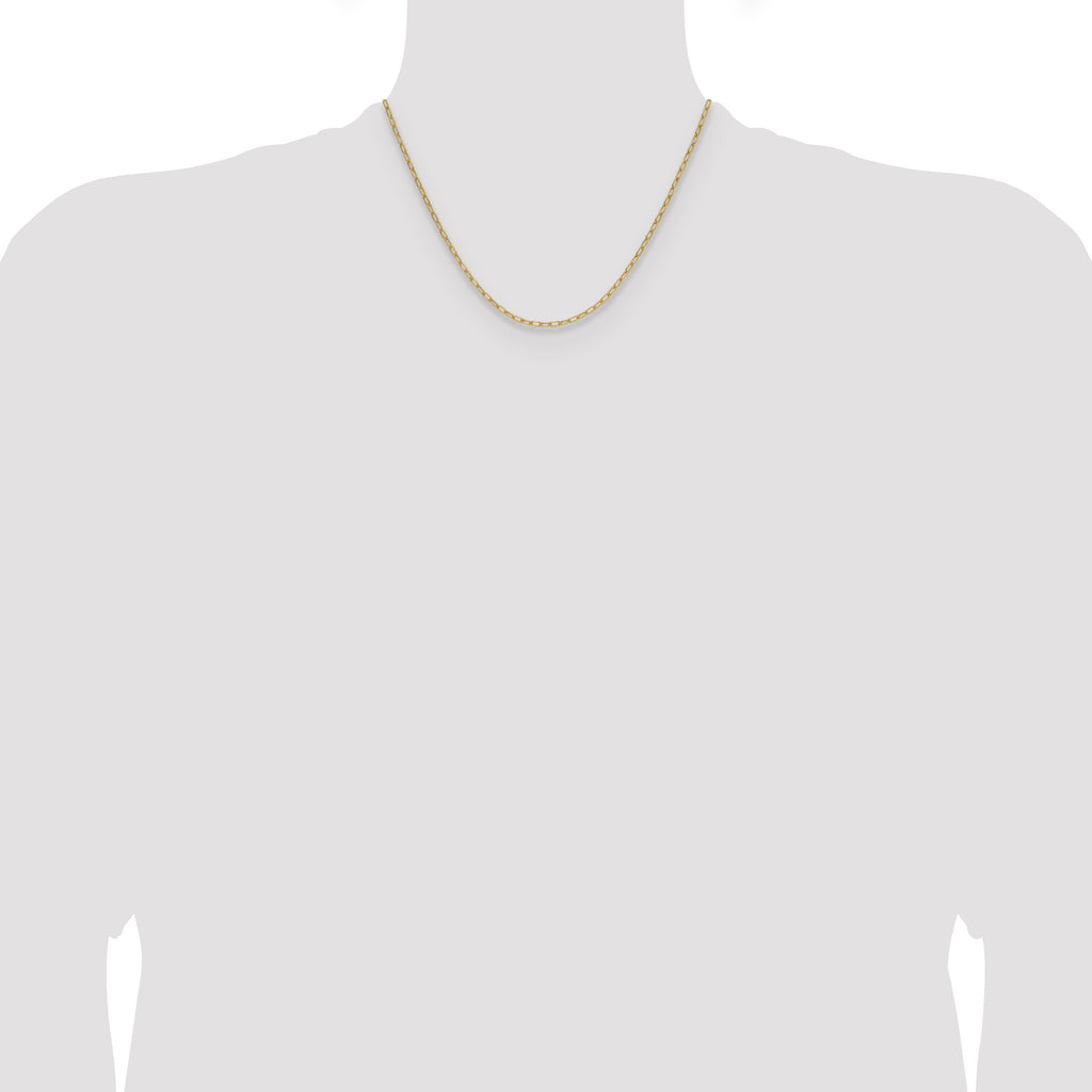 14k 2.2mm Semi-Solid Paperclip Chain