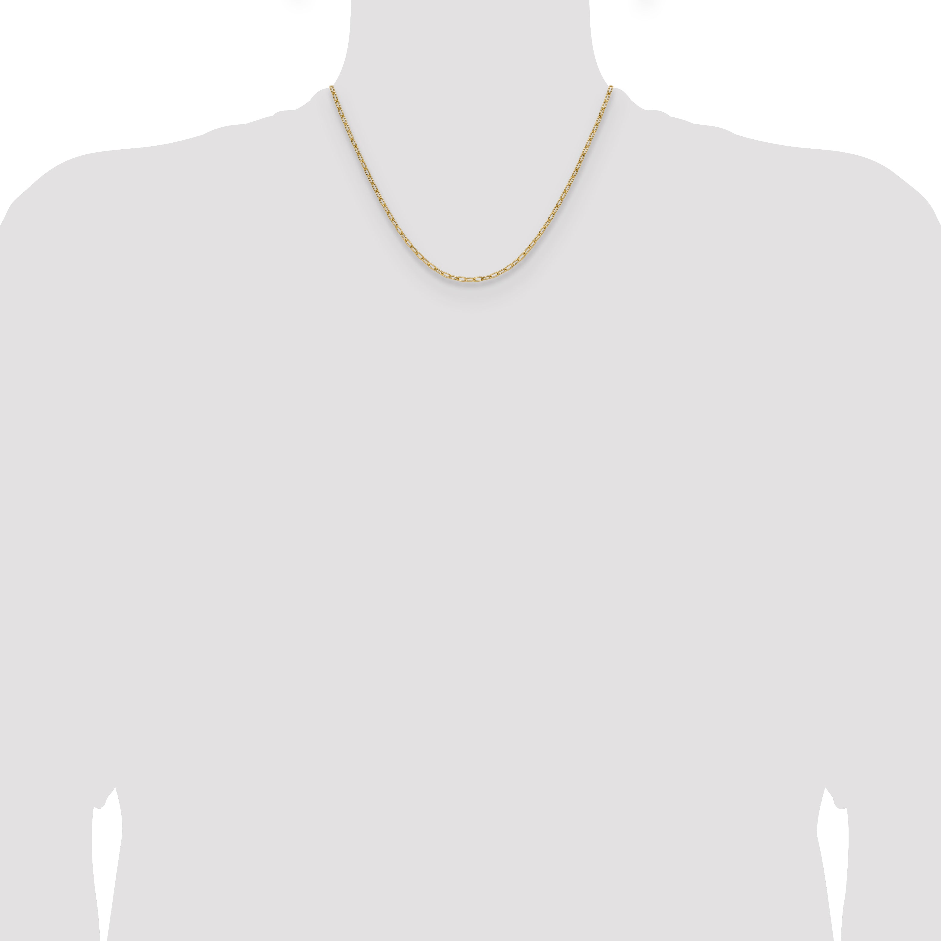 14k 2.2mm Semi-Solid Paperclip Chain