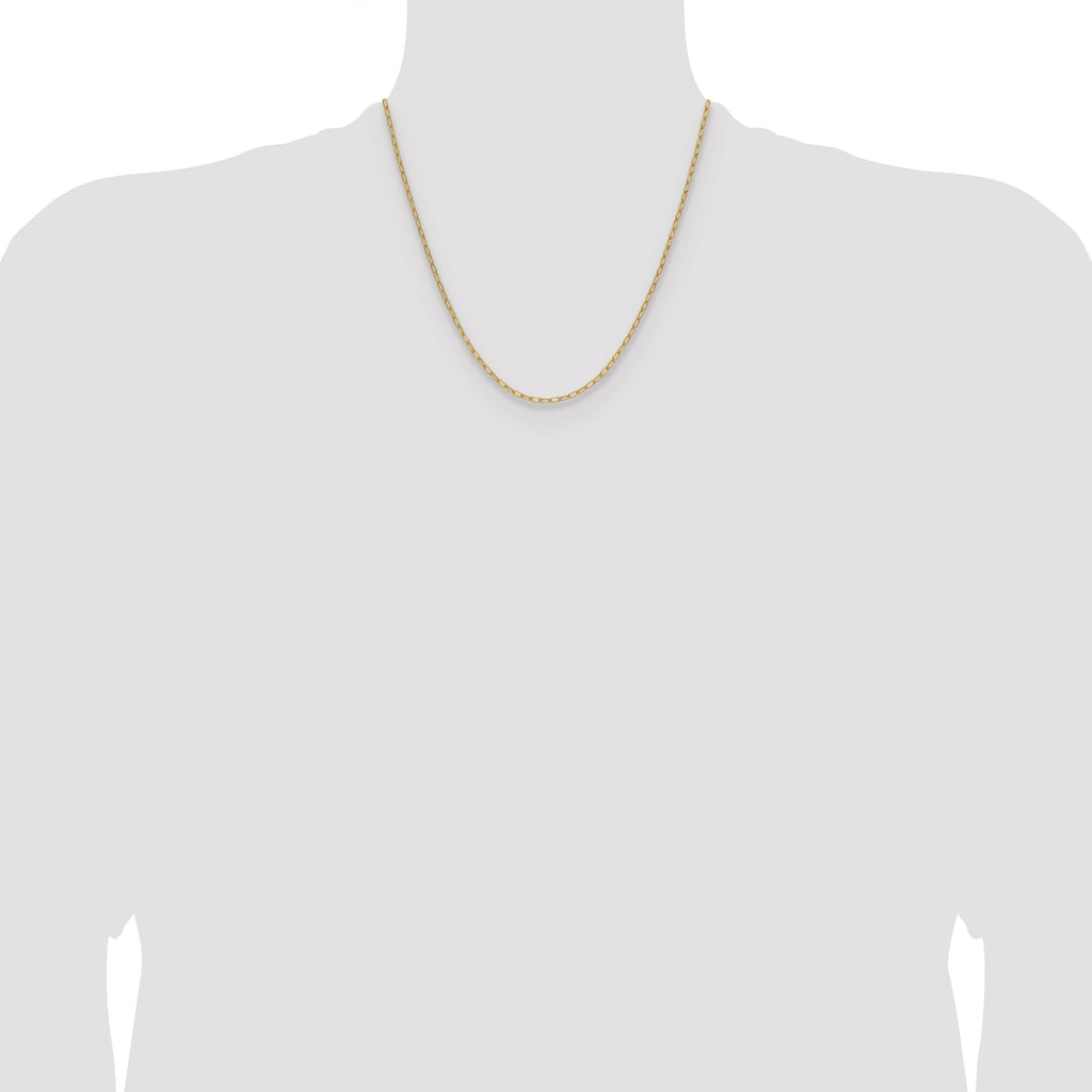 14k 2.2mm Semi-Solid Paperclip Chain