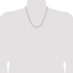 14k 2.2mm Semi-Solid Paperclip Chain