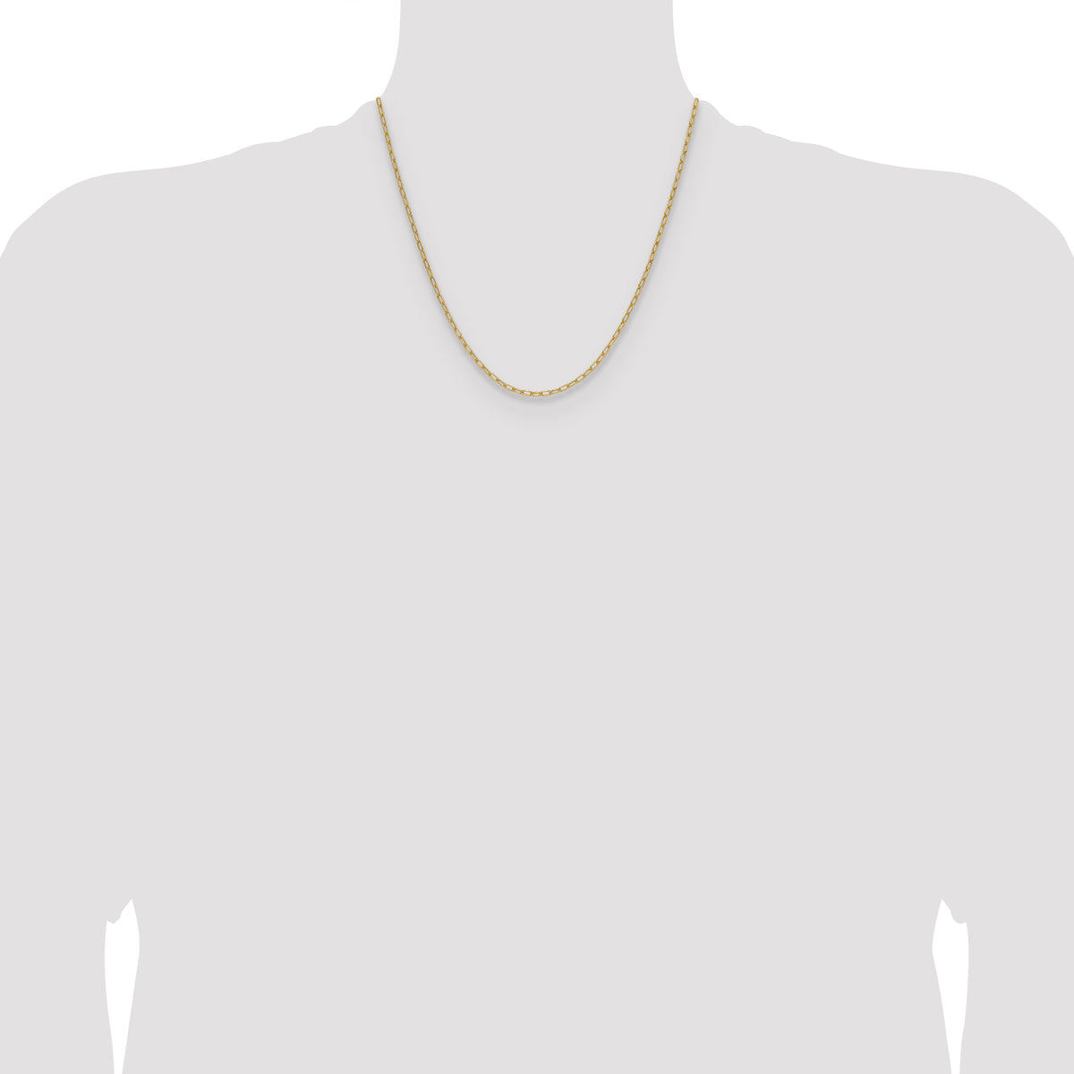 14k 2.2mm Semi-Solid Paperclip Chain