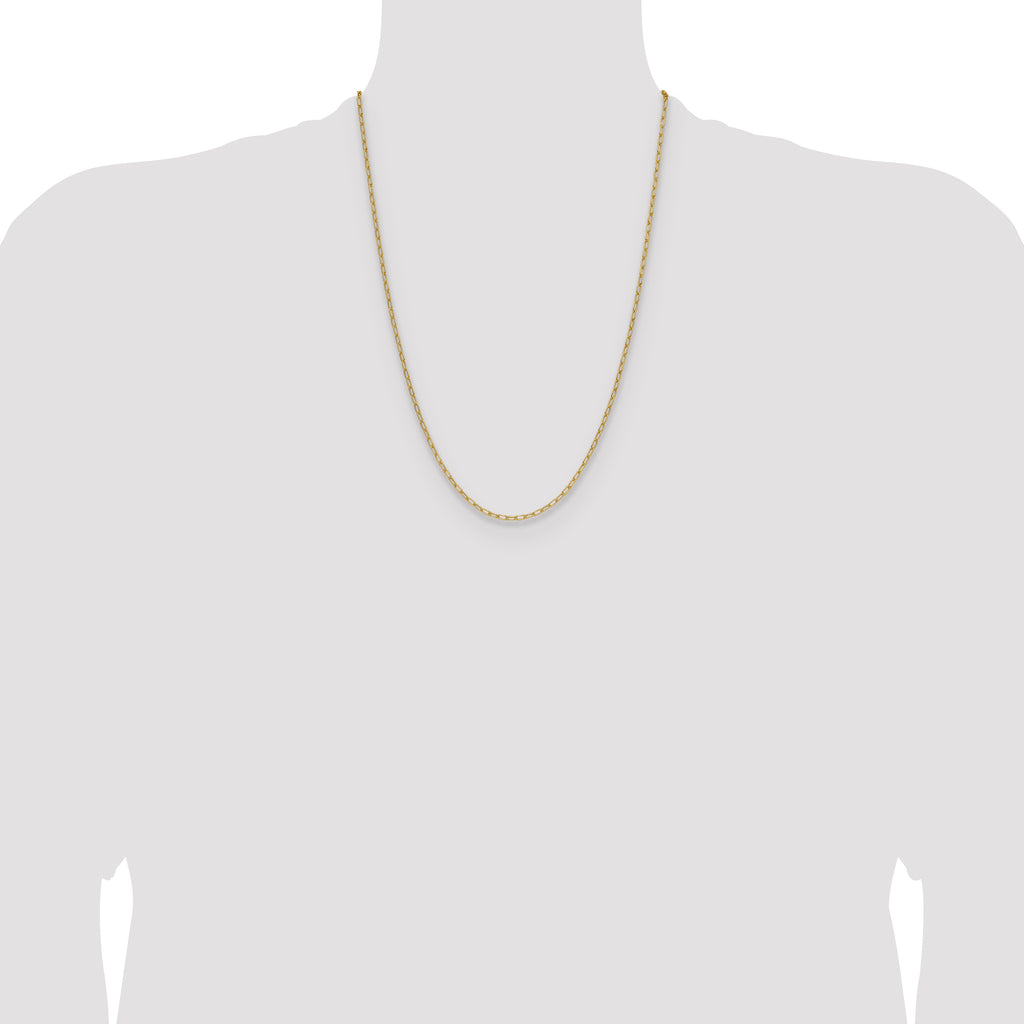14k 2.2mm Semi-Solid Paperclip Chain