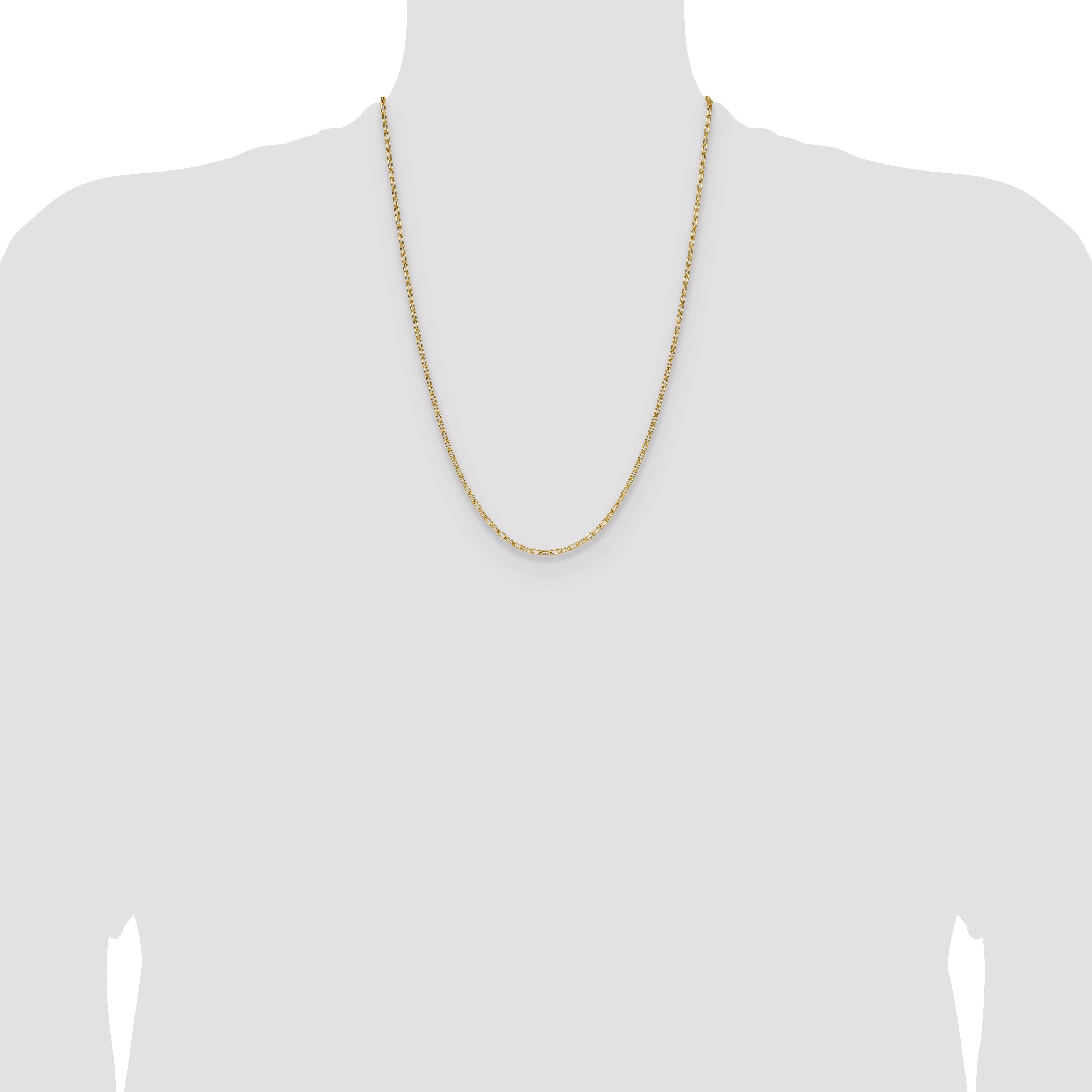14k 2.2mm Semi-Solid Paperclip Chain
