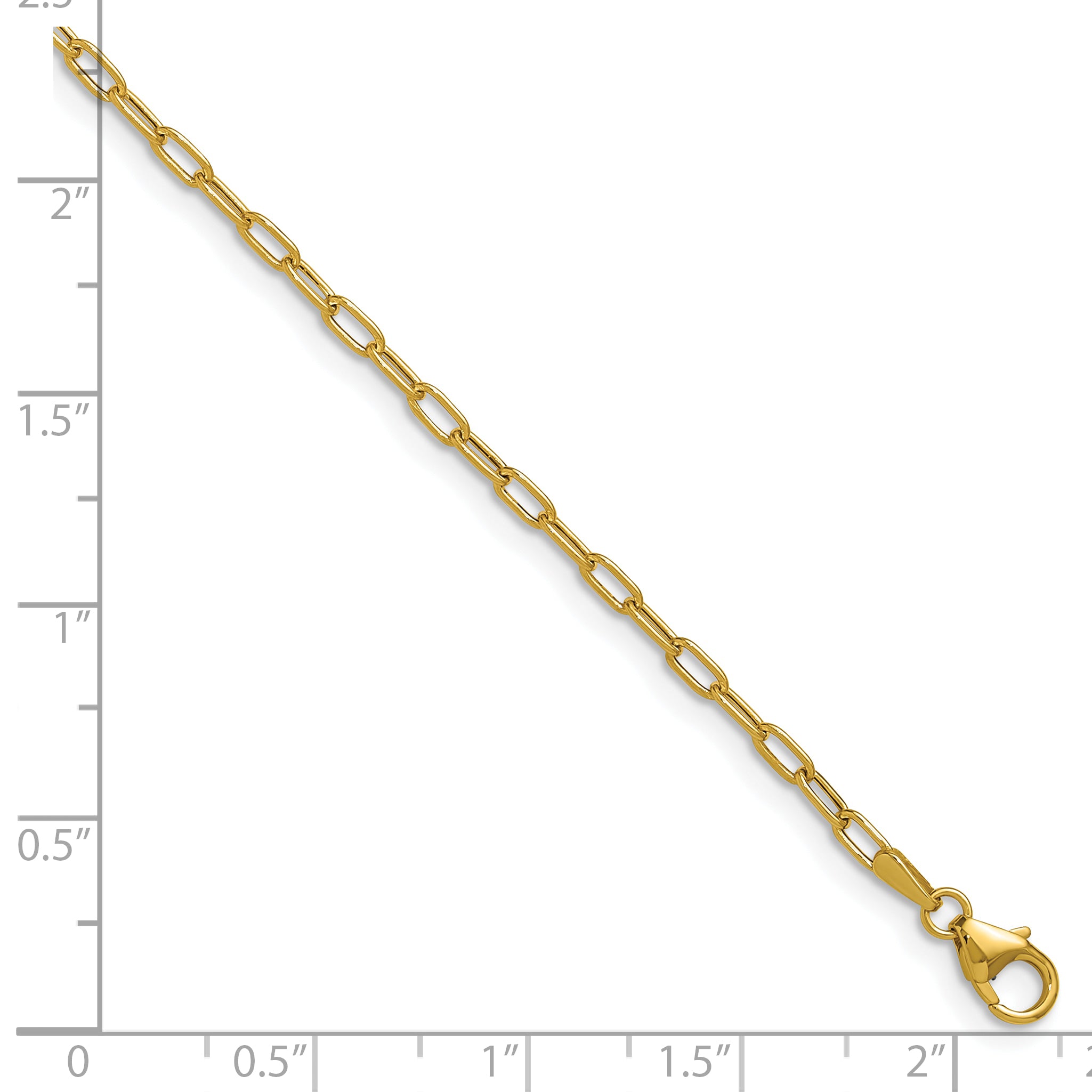 14k 2.2mm Semi-Solid Paperclip Chain