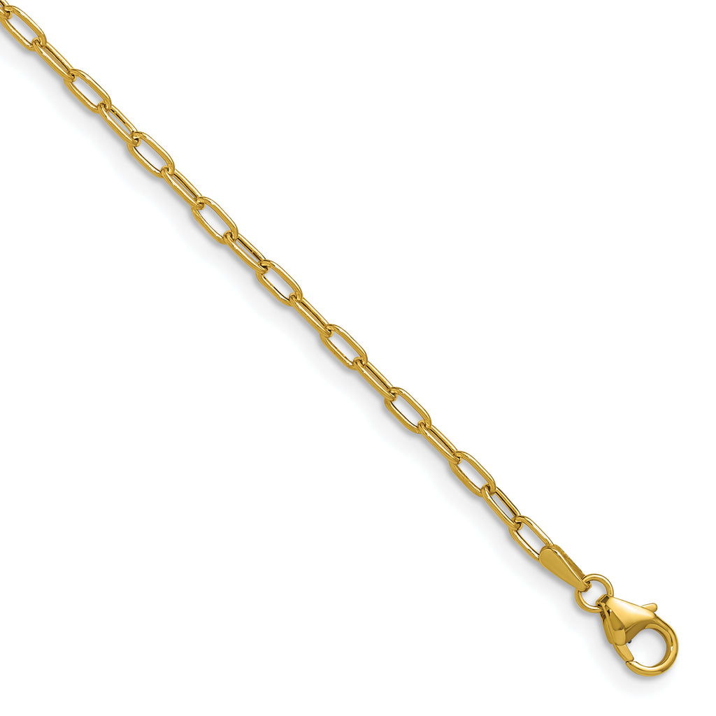 2.2mm 14K Yellow Gold Solid Beveled Paperclip Chain - Sophia Jewelers