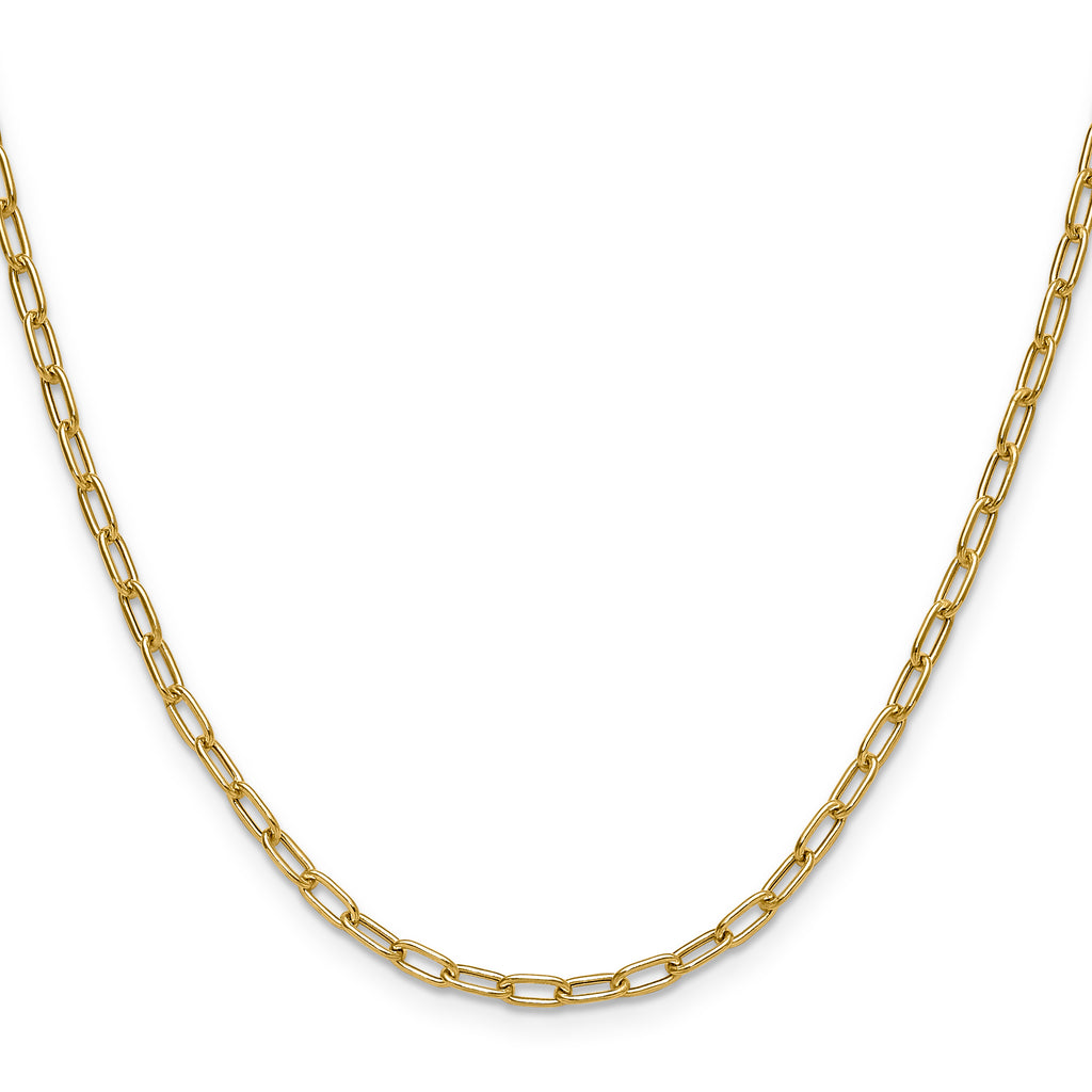 3.0mm 14K Yellow Gold Solid Beveled Paperclip Chain - Sophia Jewelers