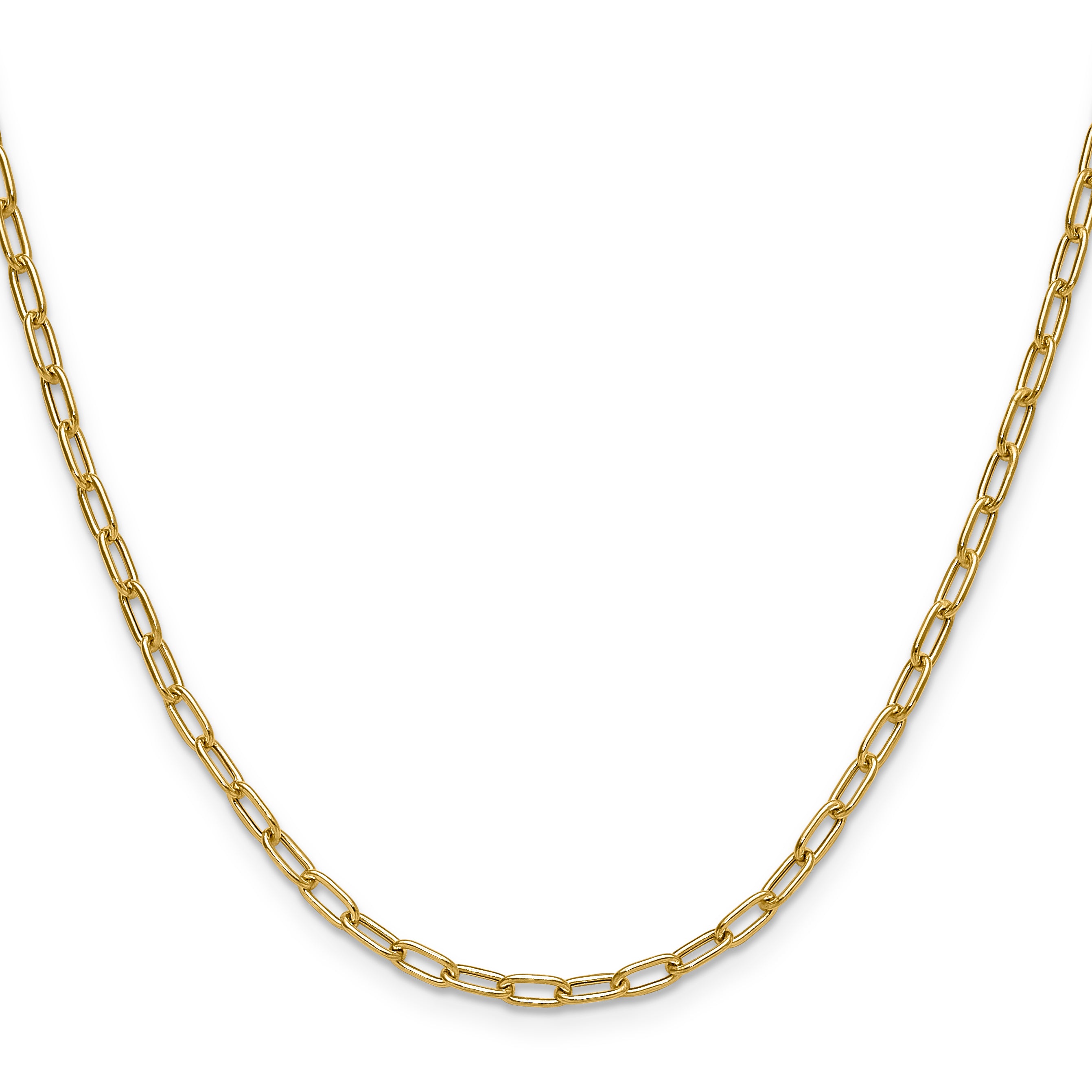 3.0mm 14K Yellow Gold Solid Beveled Paperclip Chain - Sophia Jewelers