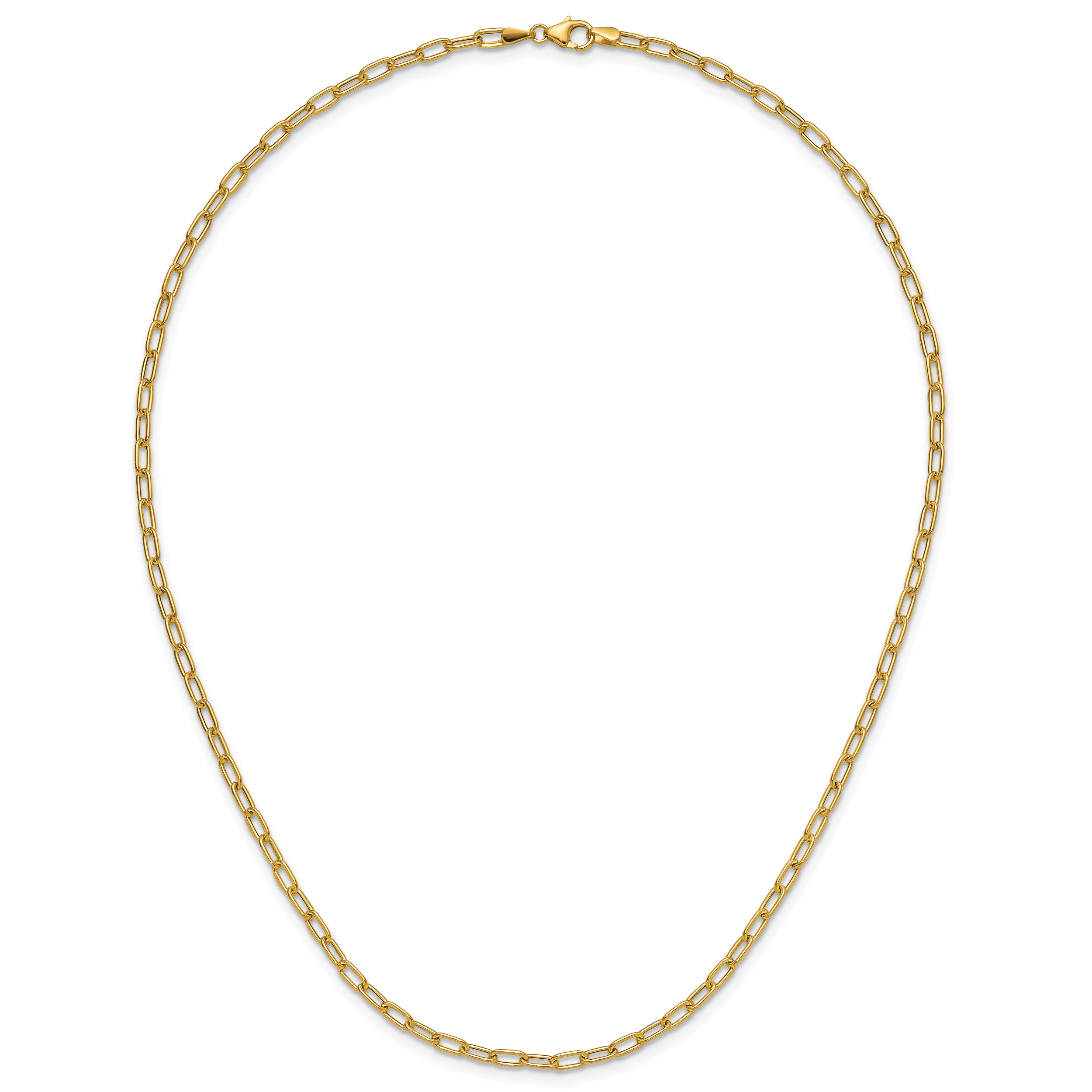 3.0mm 14K Yellow Gold Solid Beveled Paperclip Chain - Sophia Jewelers