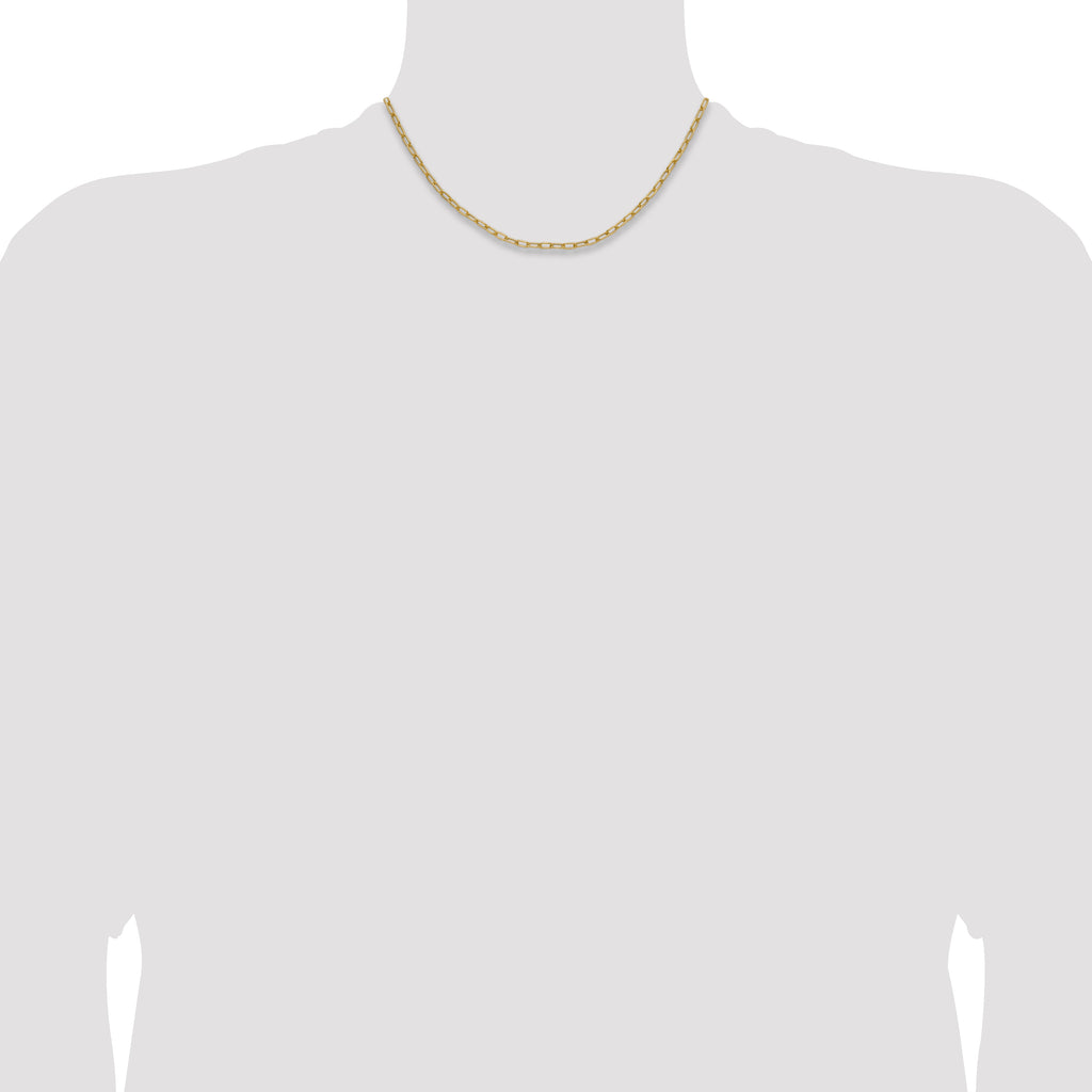 3.0mm 14K Yellow Gold Solid Beveled Paperclip Chain - Sophia Jewelers