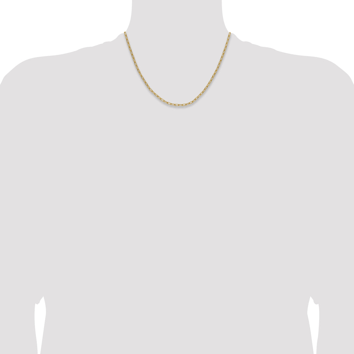 14k 3.0mm Semi-Solid Paperclip Chain