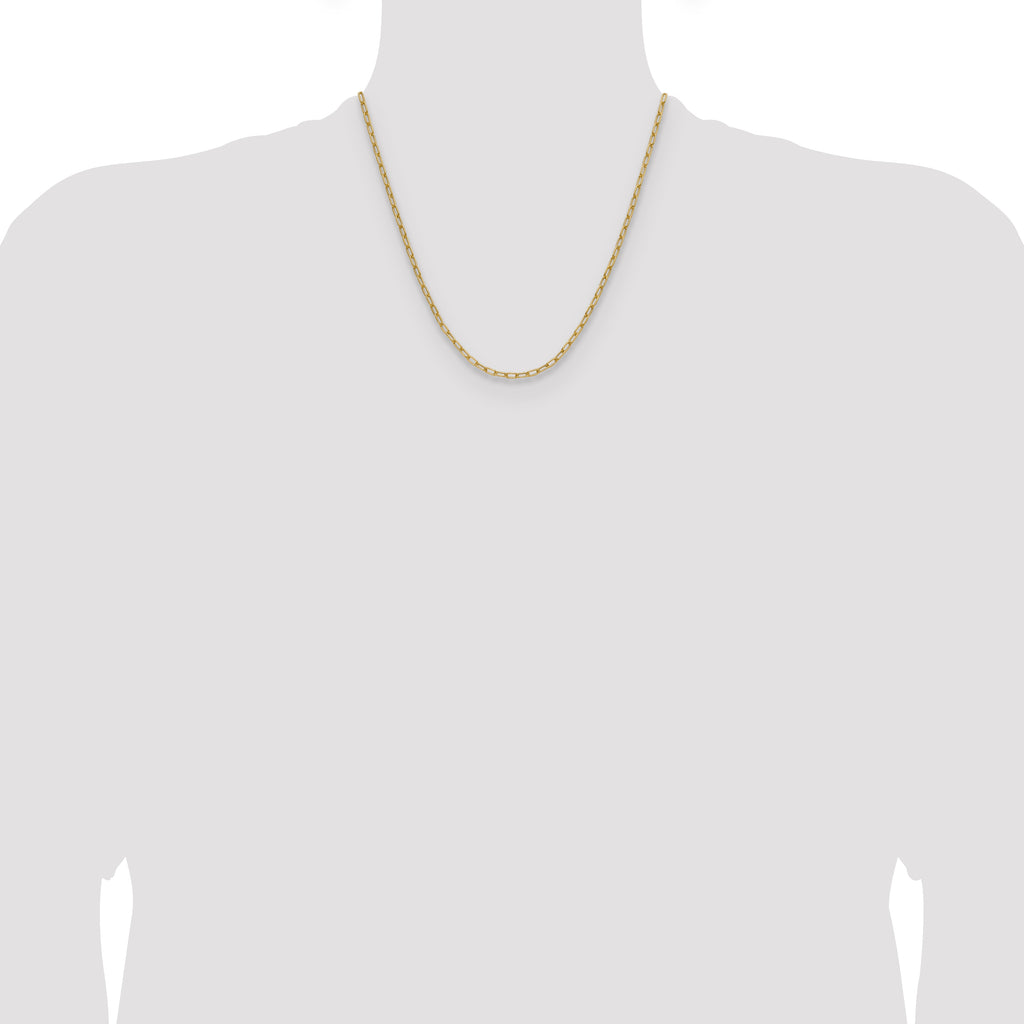 14k 3.0mm Semi-Solid Paperclip Chain