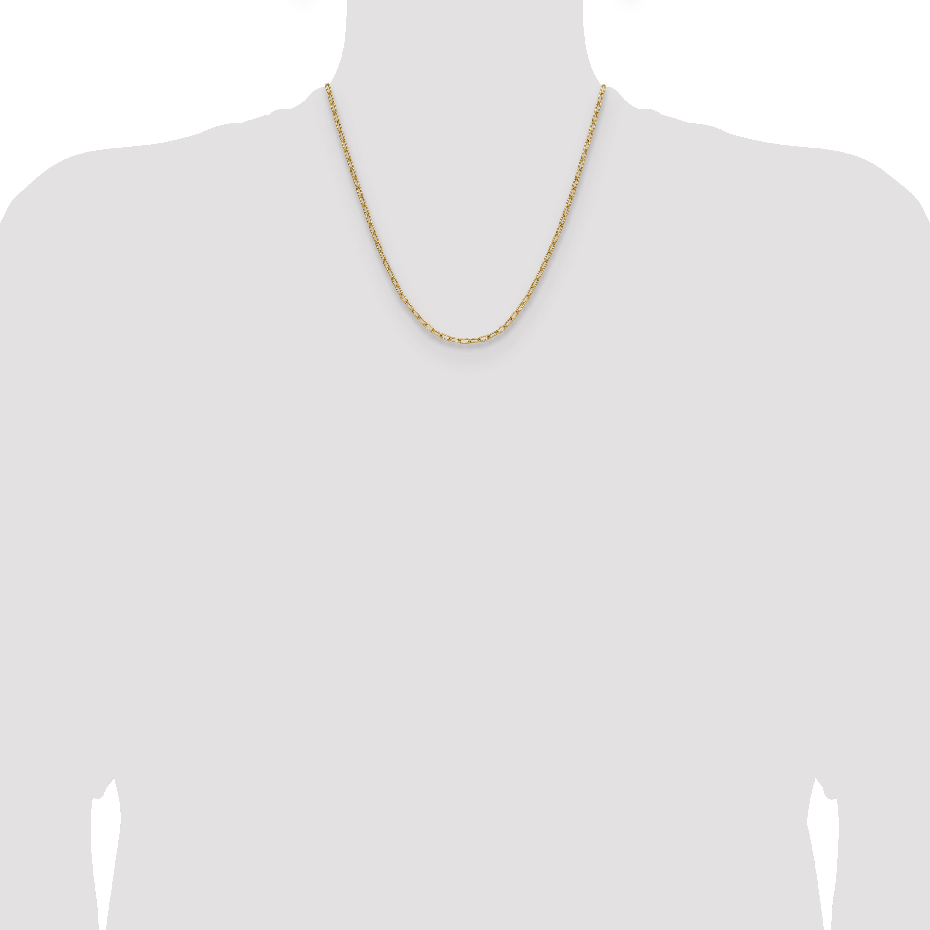 14k 3.0mm Semi-Solid Paperclip Chain