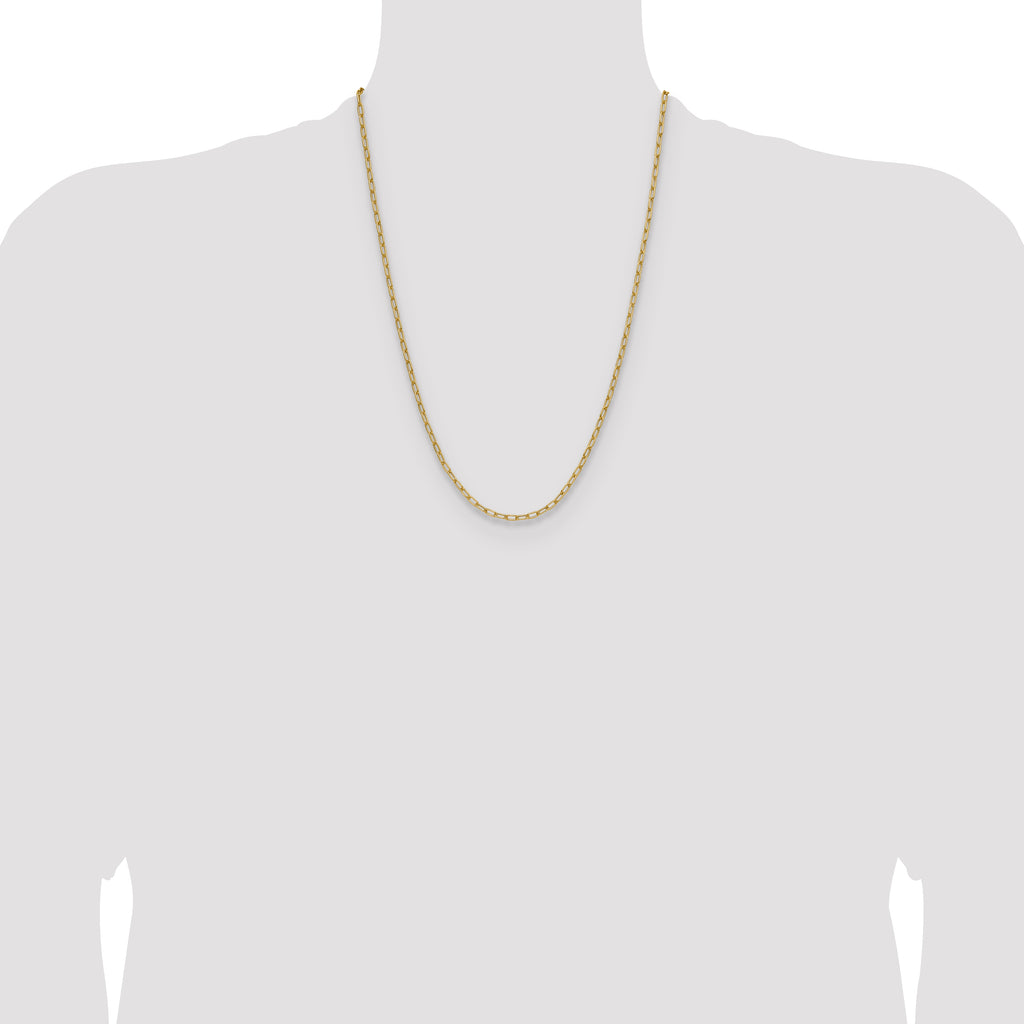 14k 3.0mm Semi-Solid Paperclip Chain