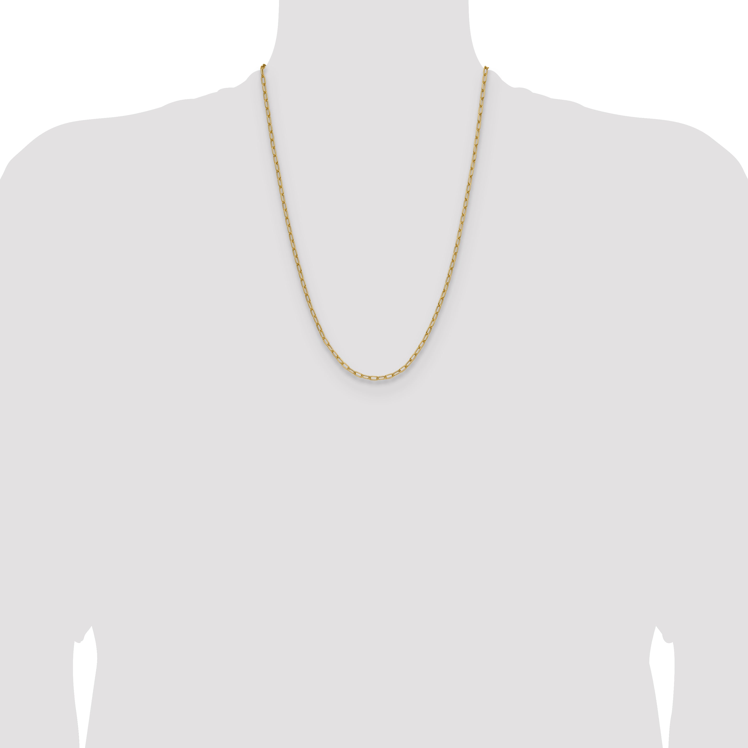 14k 3.0mm Semi-Solid Paperclip Chain