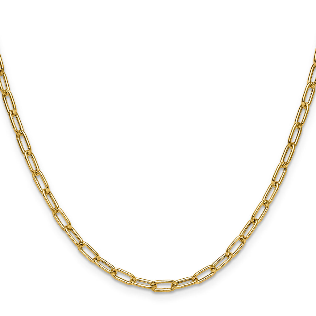 3.7mm 14K Yellow Gold Solid Beveled Paperclip Chain - Sophia Jewelers
