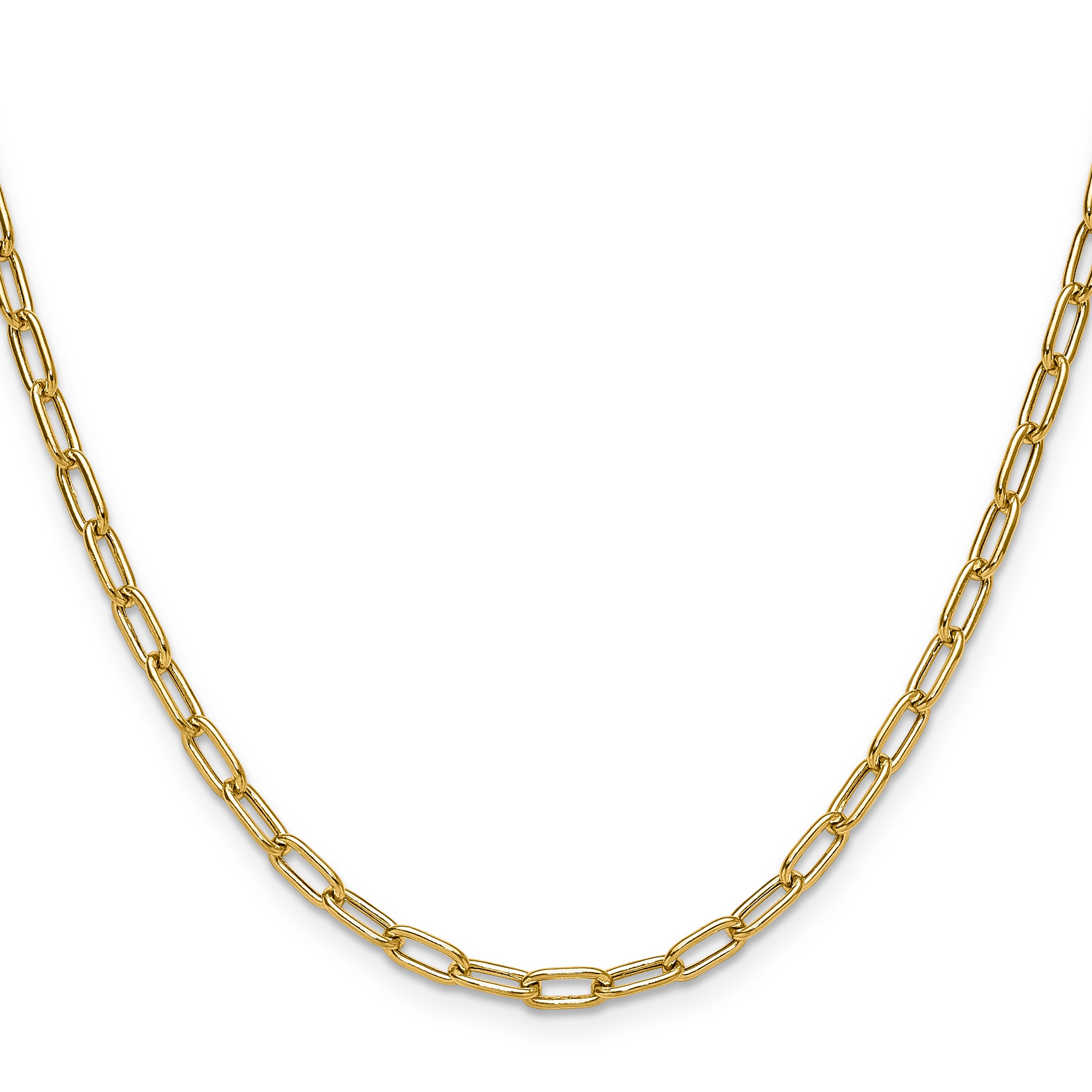 3.7mm 14K Yellow Gold Solid Beveled Paperclip Chain - Sophia Jewelers
