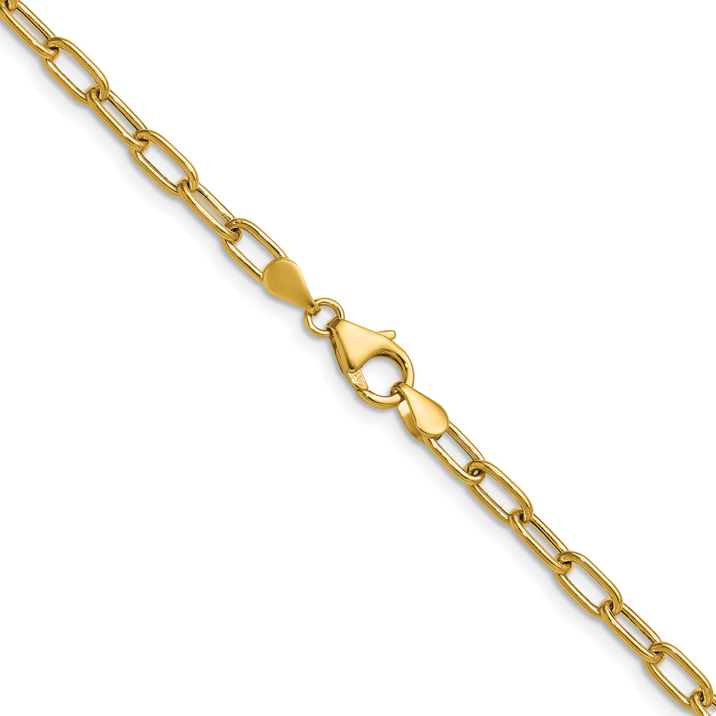 14k 3.7mm Semi-Solid Paperclip Chain
