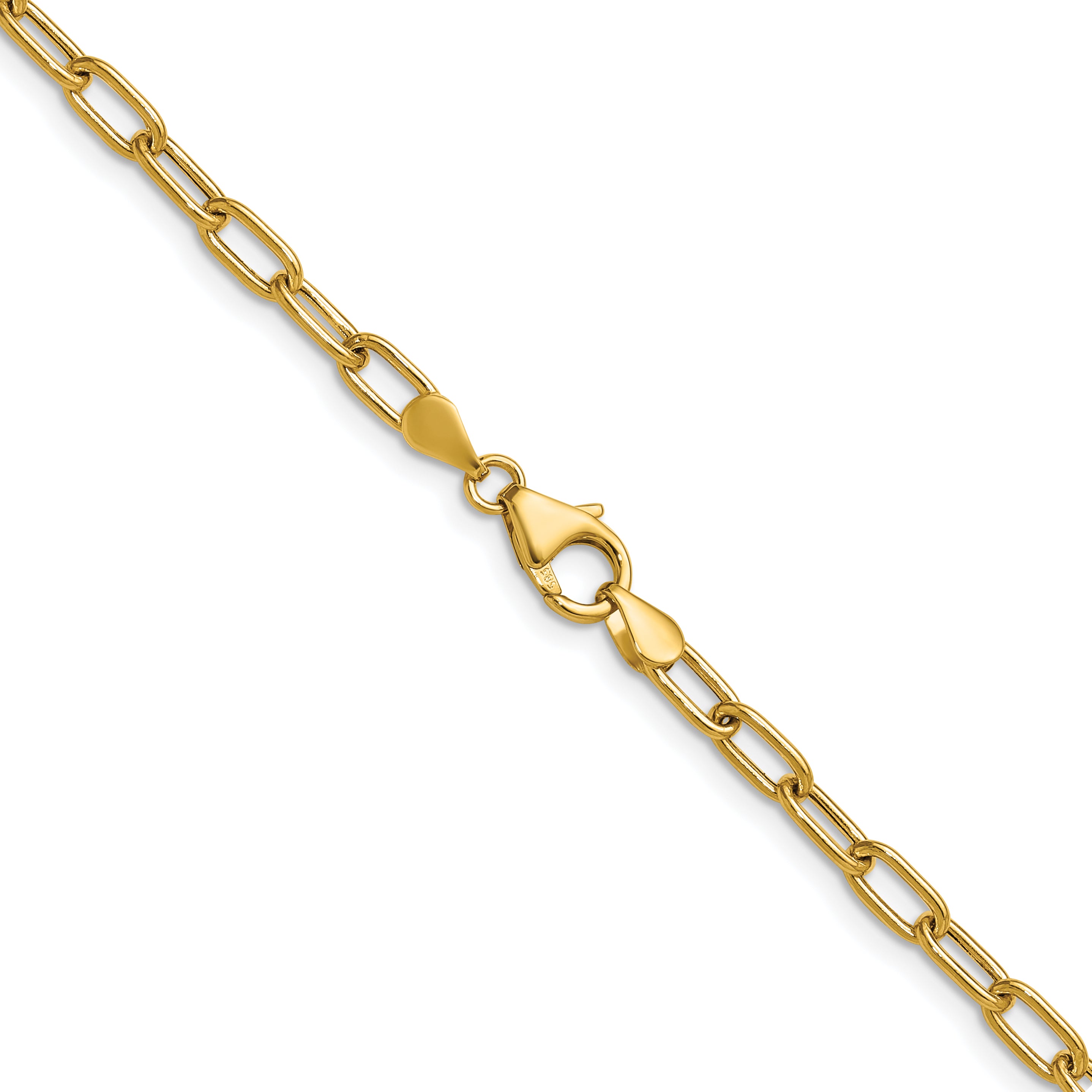 14k 3.7mm Semi-Solid Paperclip Chain