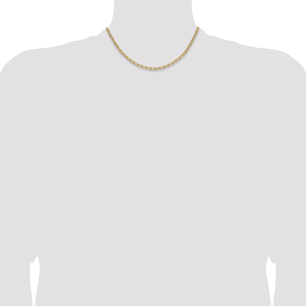 14k 3.7mm Semi-Solid Paperclip Chain